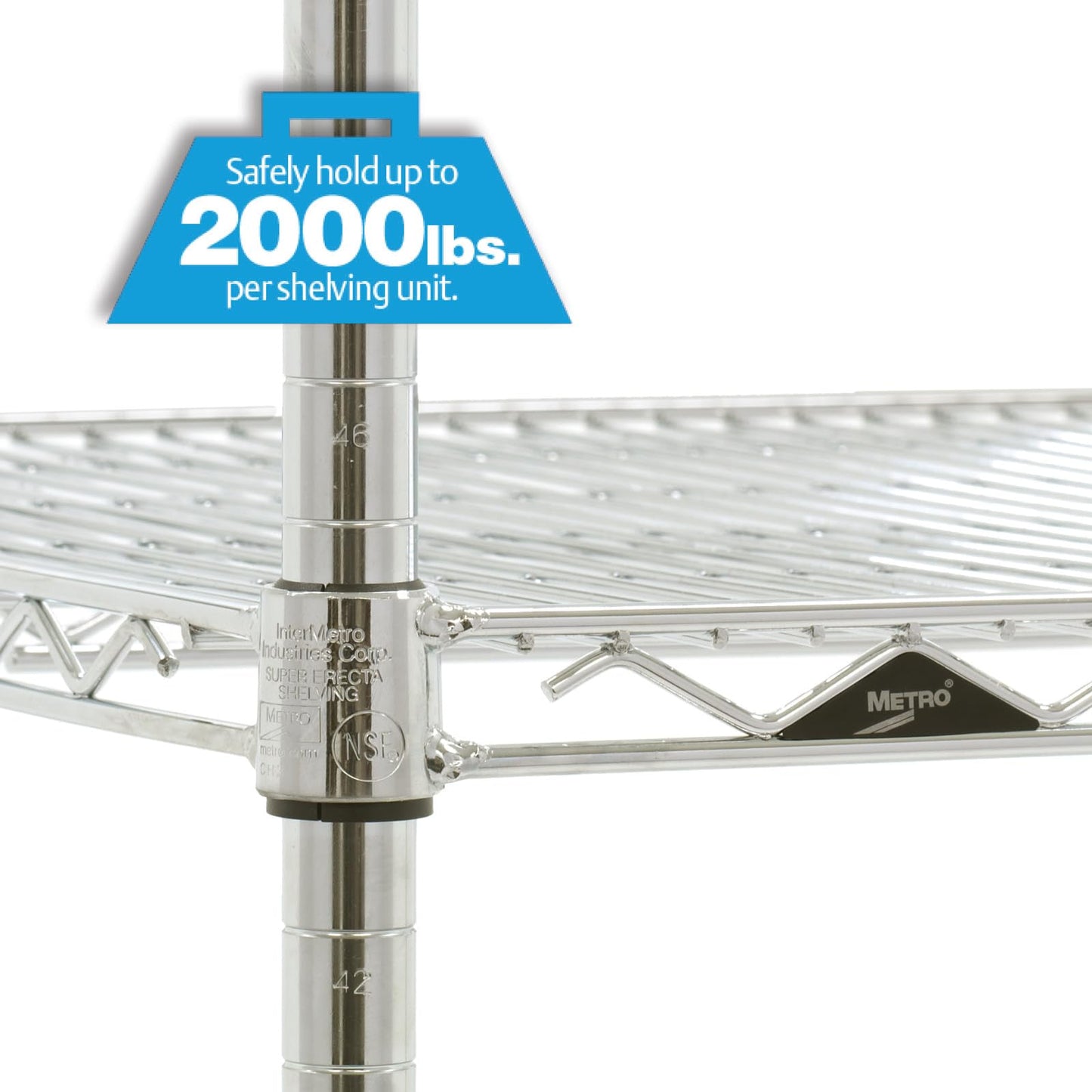 Metro EZ2448NC-4 Super Erecta Industrial Wire Shelving 4-Shelf Convenience Pak, Chrome, 24" x 48" x 74.5"