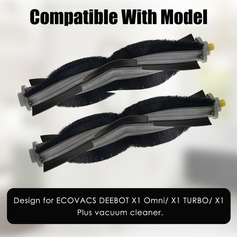 MZY LLC 3 Pack Replacement Rubber Roller Brushes for Ecovacs Deebot X1 Omni/ X1 PRO Omni/ X1 Plus/ T10 Omni/ T10 Turbo Vacuum Cleaner Accessories