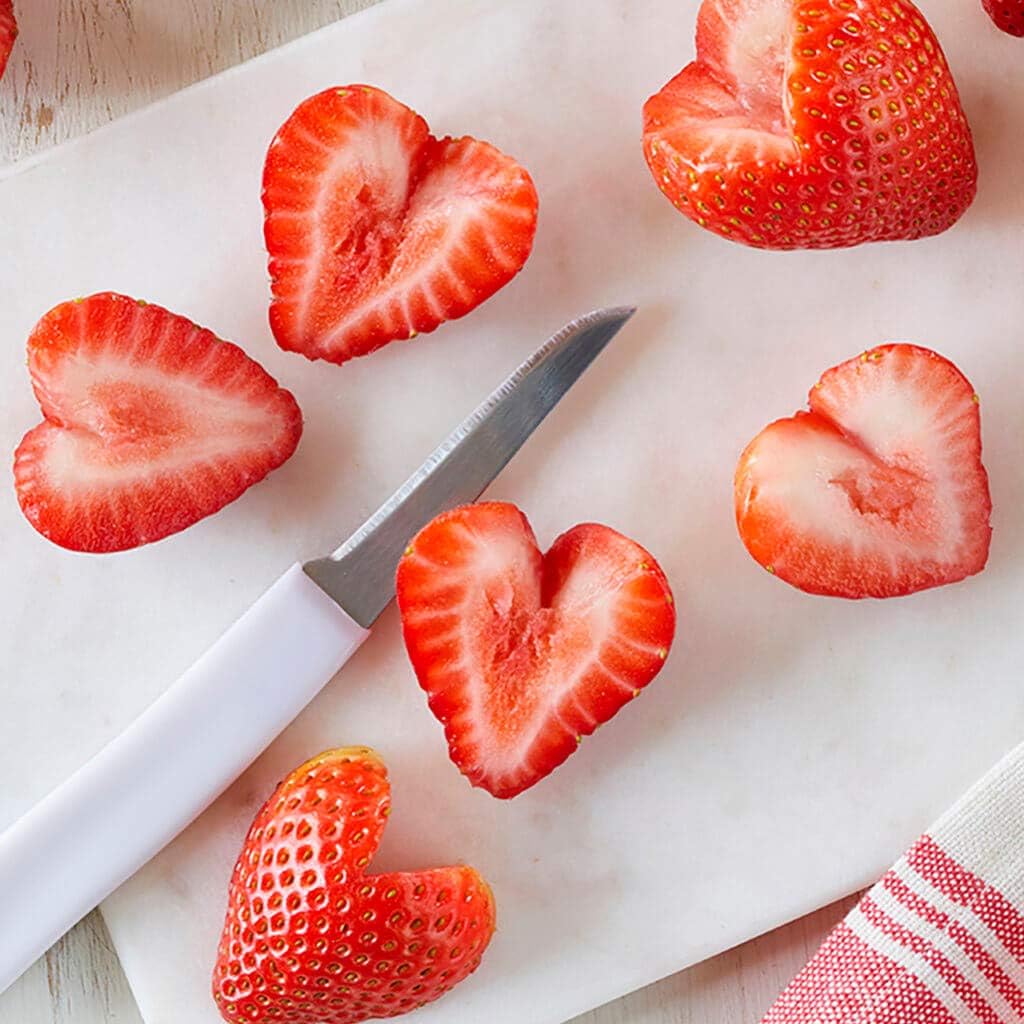 Strawberry Huller Stem Remover and Slicer Set, Stainless Steel Blade Kitchen Tools for Potatoes Pineapples Carrots