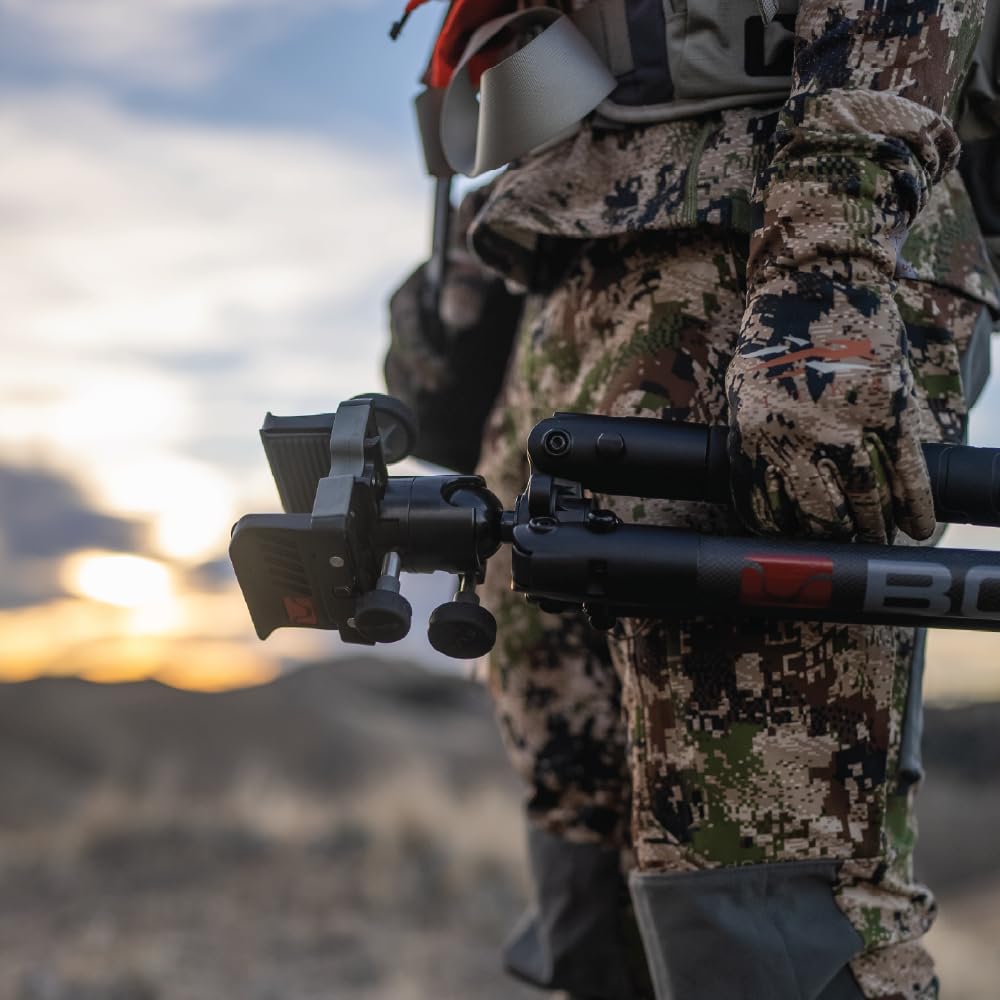 BOG DeathGrip Infinite Carbon Fiber Tripod with Heavy Duty Construction, 360 Degree Ball Head, Quick-Release Arca-Swiss Mount System, and Optics Plate for Hunting, Shooting, Glassing, and Outdoors