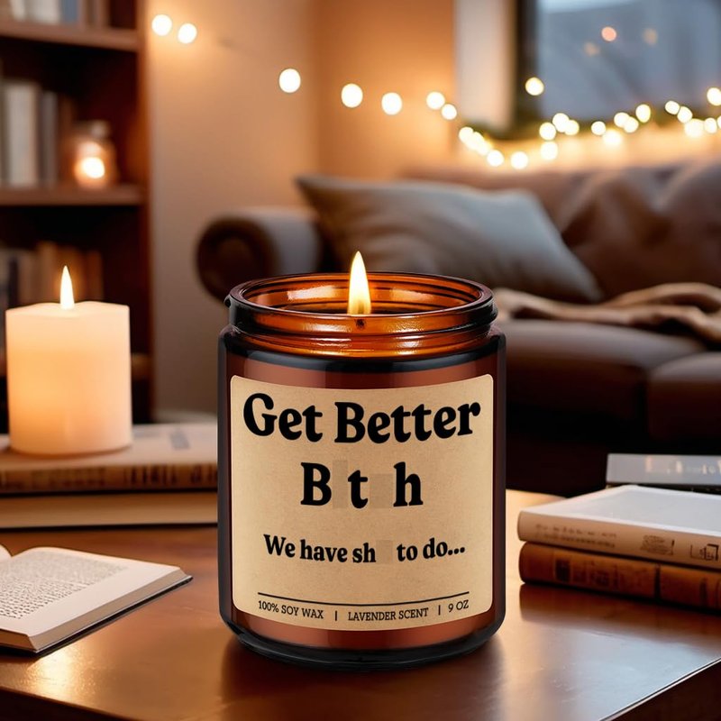 GSPY Candles - Get Better Soon, Funny Get Well Gifts, Surgery Recovery Gifts for Women, Men - After Knee Hip Surgery, Hysterectomy Recovery, Mastectomy, Broken Leg, Injury, Cancer, Feel Better Ideas