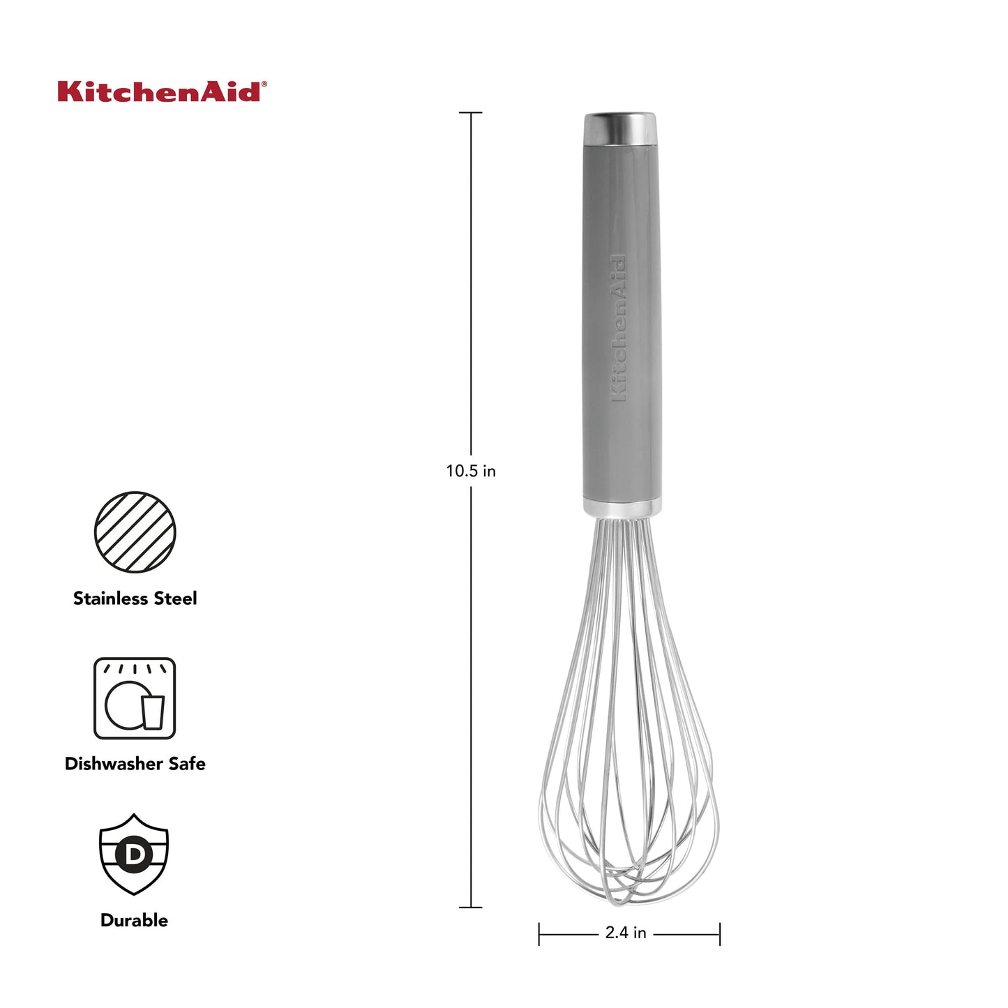 KitchenAid Classic Utility Whisk, 10.5-Inch, Gray