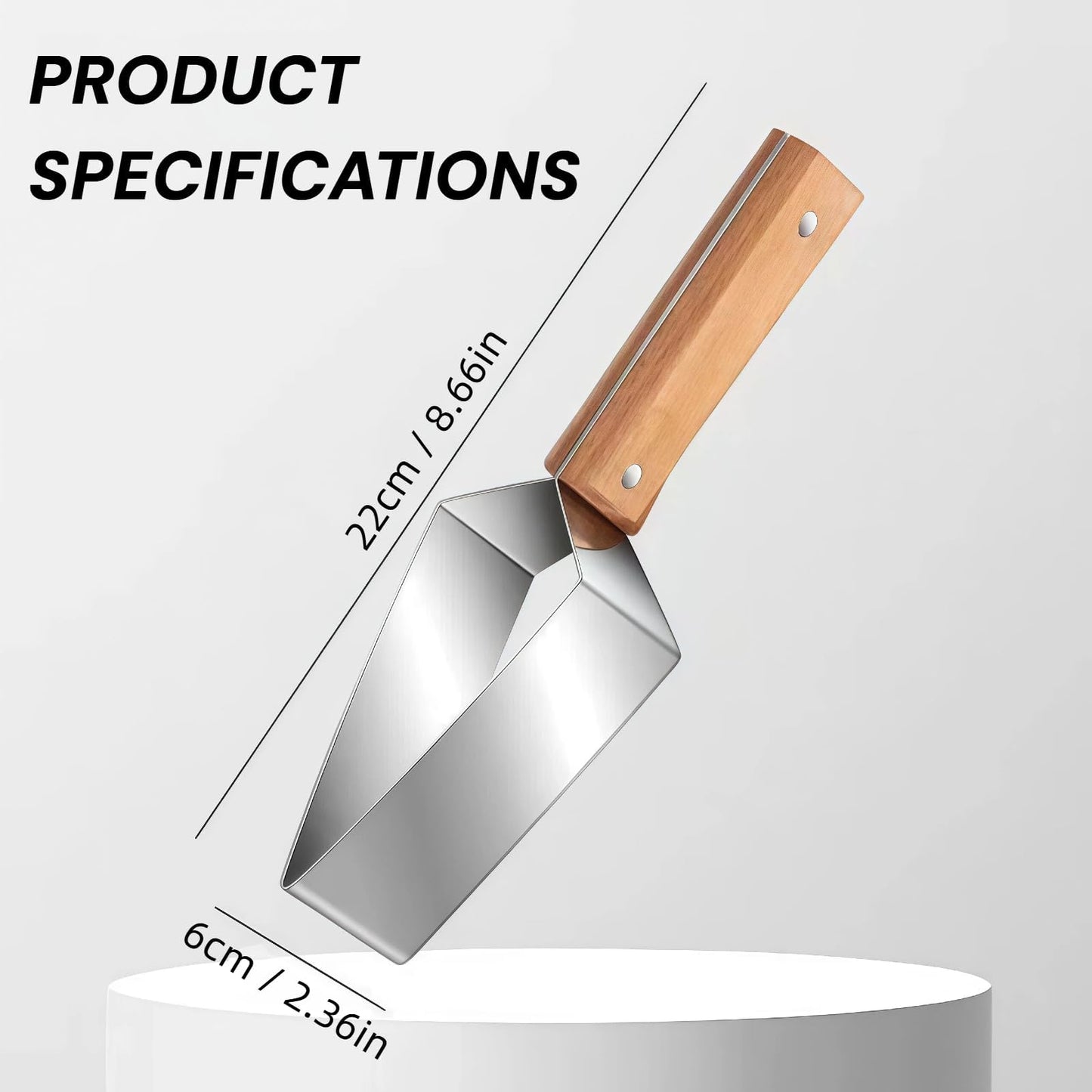 Stainless Steel Triangle Watermelon Slicer with Wooden Handle, Multi-Purpose for Watermelon, Cantaloupe, Apple & More, Effortless & Fast Fruit Cutter (2PCS)