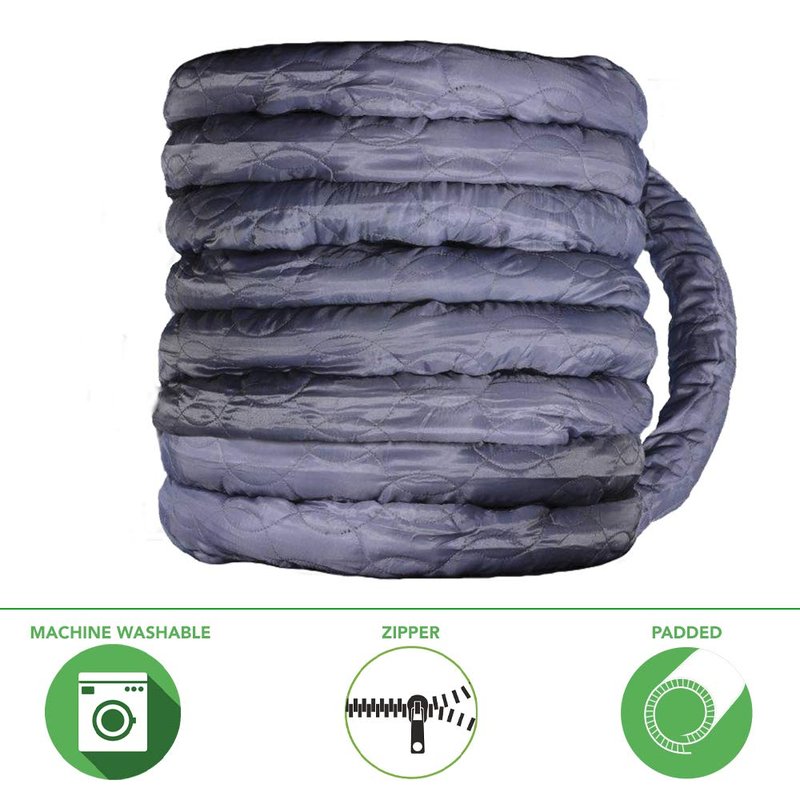 Nadair OVO Universal Padded Cover, Fits All 40 to 42 ft Central Vacuum Hose, Machine Washable, Easy to Install with Zipper, 42ft, grey, Model:ACCHO-COV40ZIP-OVO