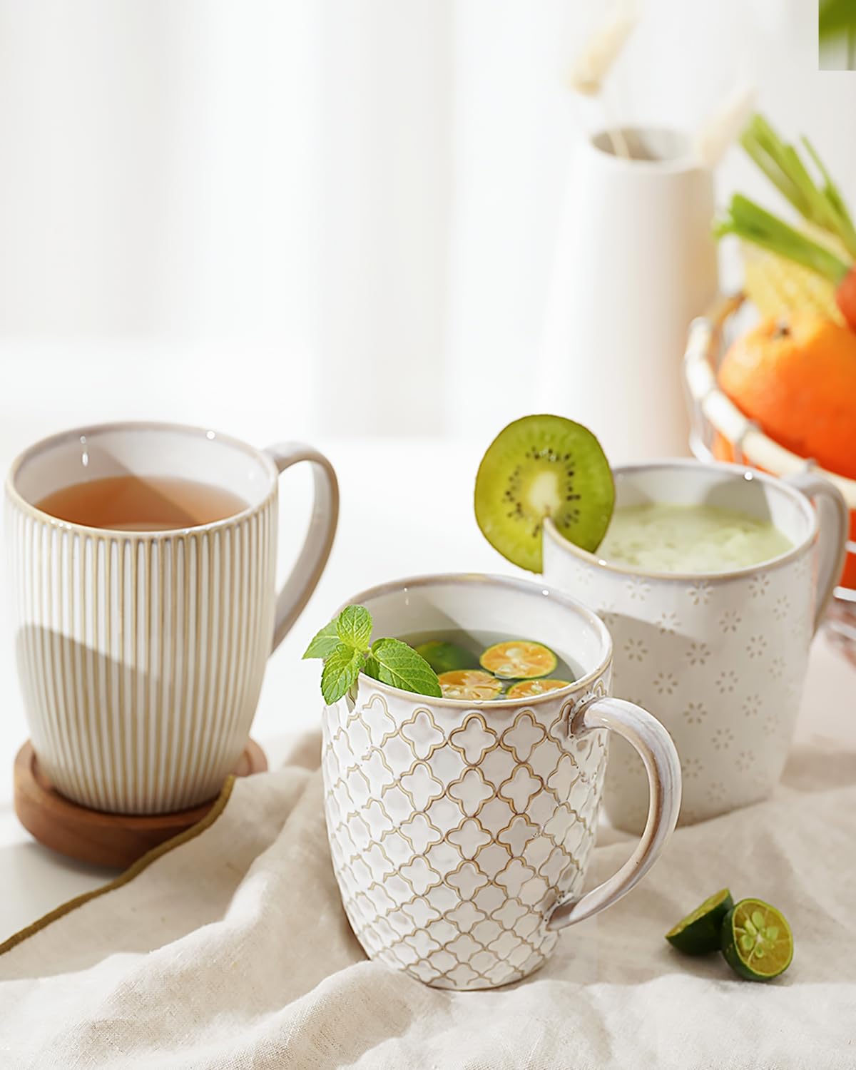 getstar Large Coffee Mugs 18 OZ Set of 4 with Big Handles, Ceramic Coffee Mug Microwave and Dishwasher Safe, Coffee Cups Ceramic
