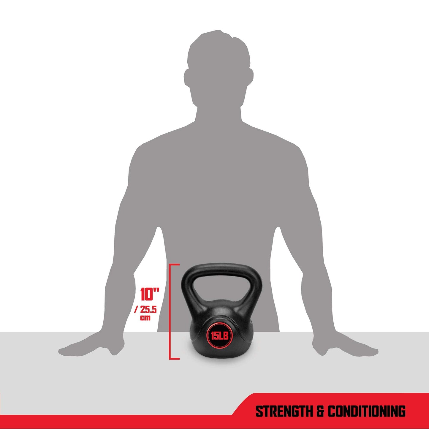 RBX Cement Kettlebell with Shock-Proof Plastic Coating for CrossFit Training
