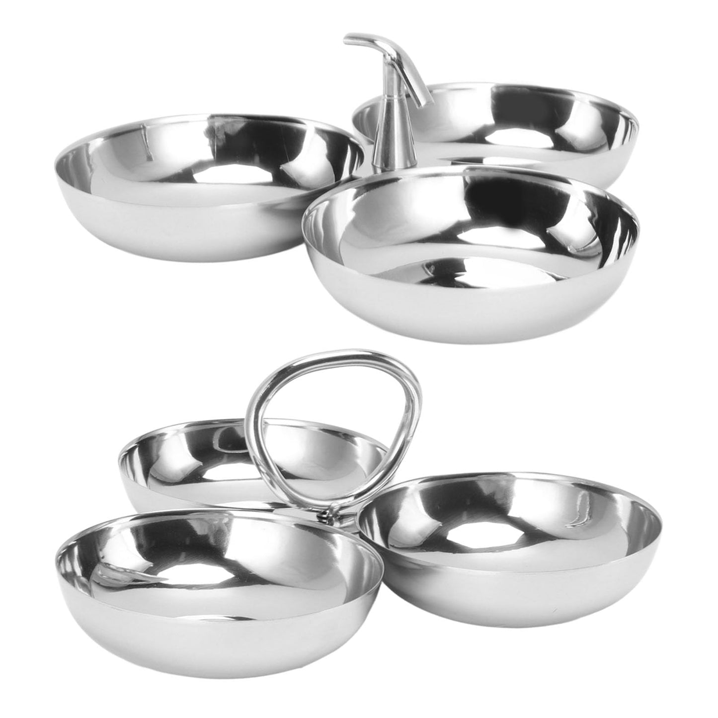 TITA-DONG 304 Stainless Steel Serving Plate, 3 IN 1 Fruit Bowl Snack Plate, Reusable Dessert Plates, Fruit Plate for Fridge, Simple Snack Tray, Portable Serving Tray for Home Kitchen Party(Mg/dL)