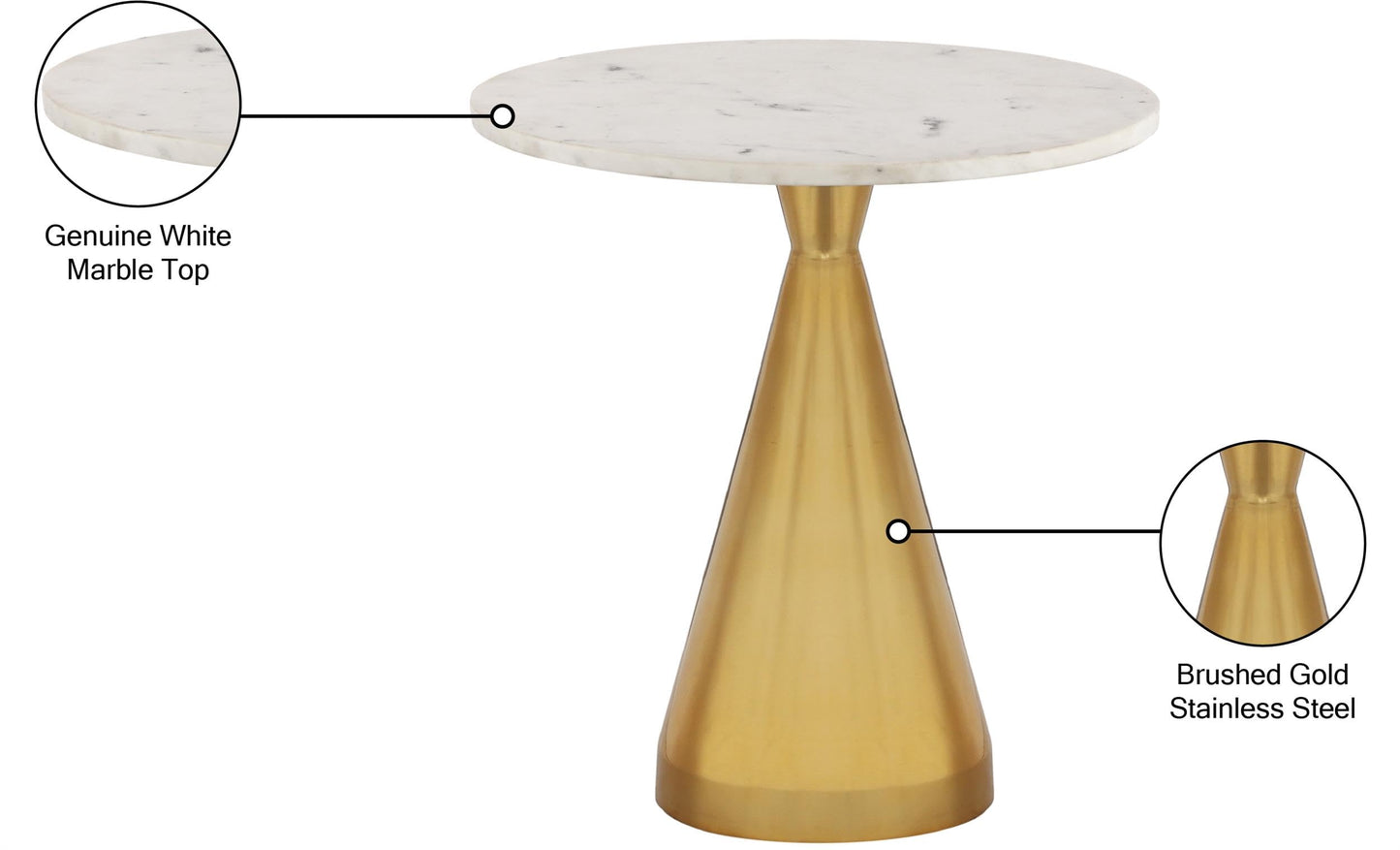 Meridian Furniture Emery White Marble End Table