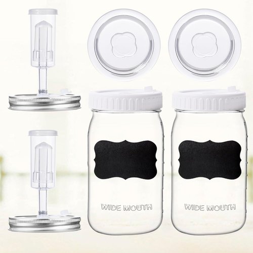 Galssmagic 32 oz Fermentation Jar,2 Pack Fermentation kit with Fermenting Weights and Airlocks,Pickle Jar for Fermenting,Pickling,Canning,Mead Making