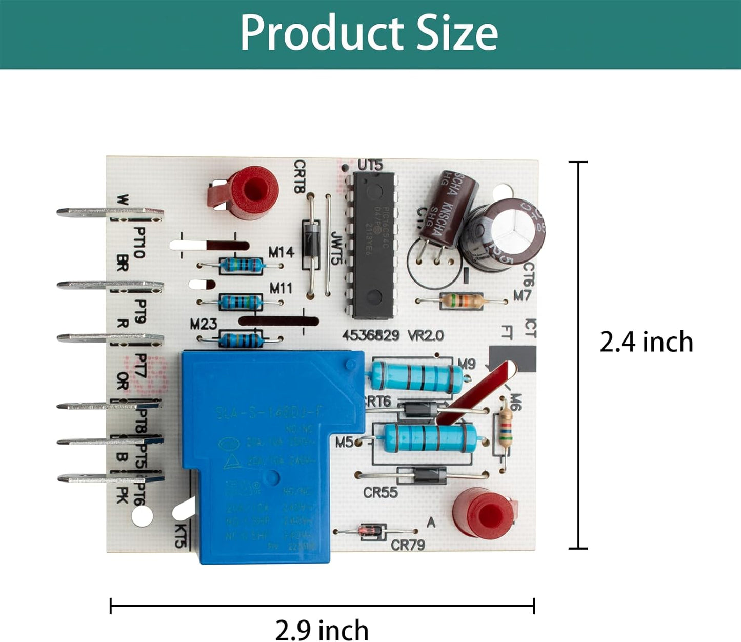 4388931 Defrost Control Board Replacement for Refrigerator Model WPW10352689, Main Control Board