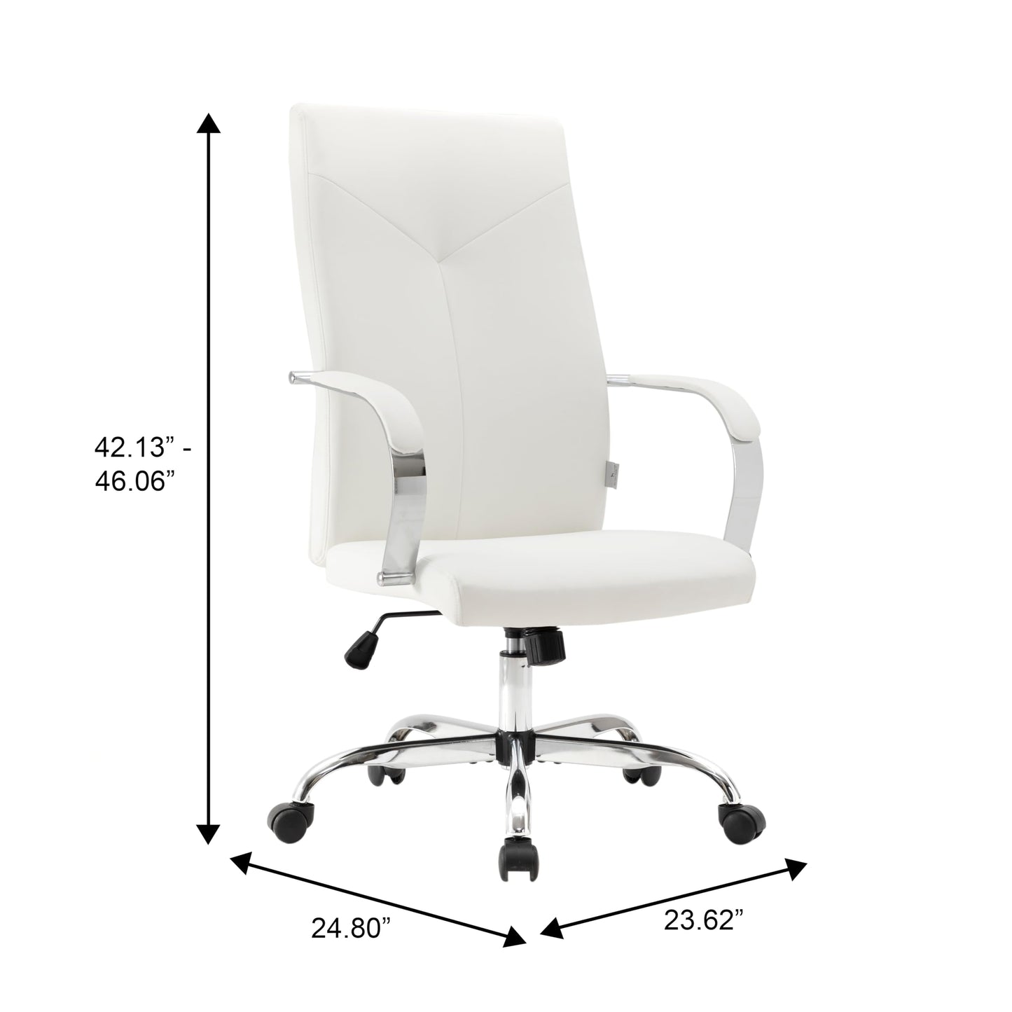 LeisureMod Sonora Modern Conference High Back Leather Ergonomic Executive Office Chair with Adjustable Height & Swivel for Home and Office Room