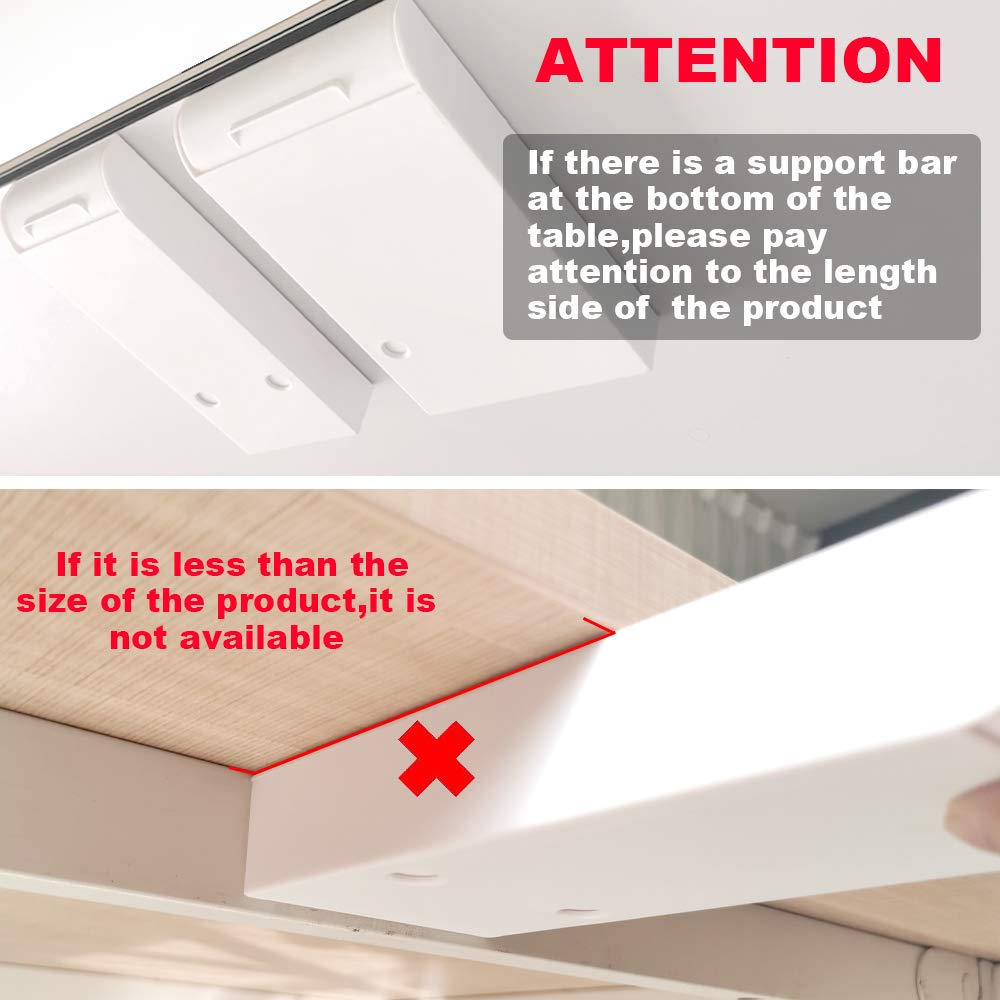 YOOUSOO 2 Pack Under Desk Storage Drawer Organizer, Hidden Slide Out Drawer Attachment, with Self - Adhesive Feature for Desktop and Table Organization, Hidden Under Desk