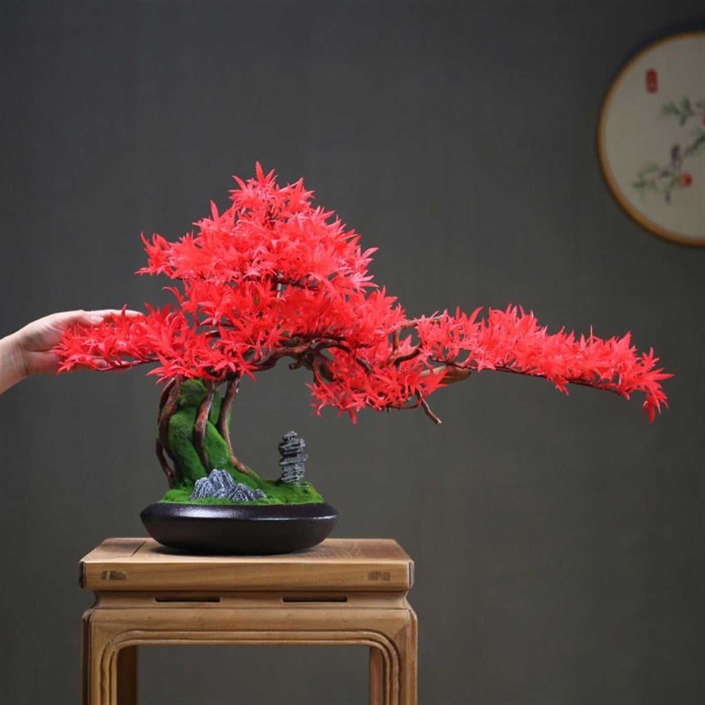 UHRLGHS Artificial Bonsai Tree Entrance Cabinet Decorations Office Landscaping Hotel Wood Root Carving Chinese Light Luxury Simulation Tree Ornaments Artificial Bonsai Tree