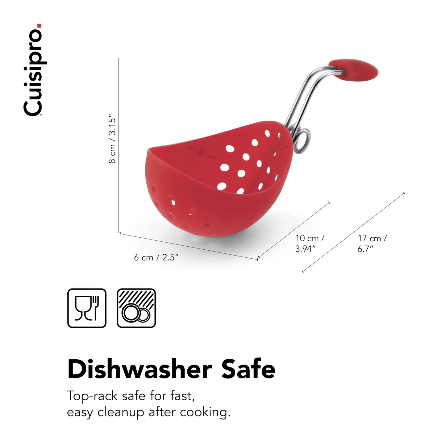 Browne & Co Cuisipro Egg Silicone Poacher Set of 2, Red