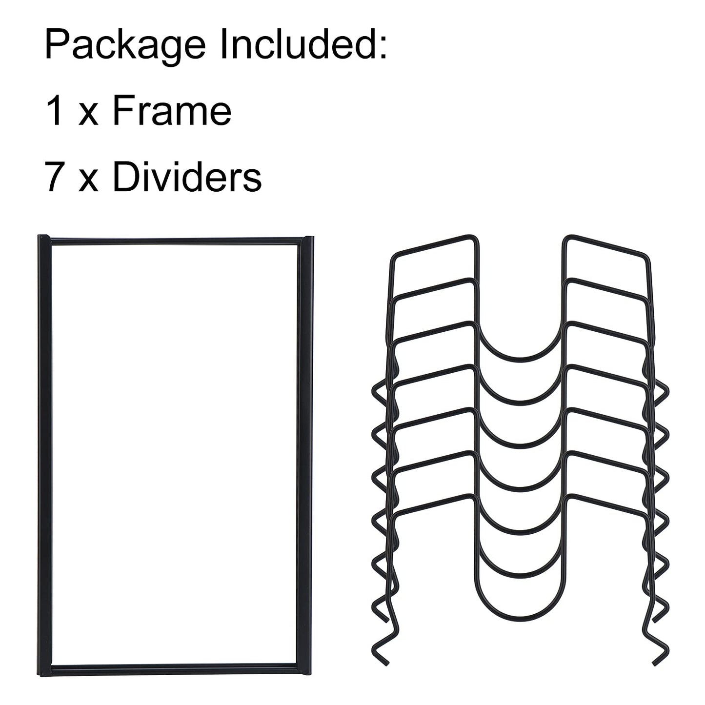 Toplife Pot Lids Organizer Rack for Cabinet and Countertop, 7+ Pan Lids and Bakeware Organizer Rack Holder with 7 Adjustable Compartments - Black