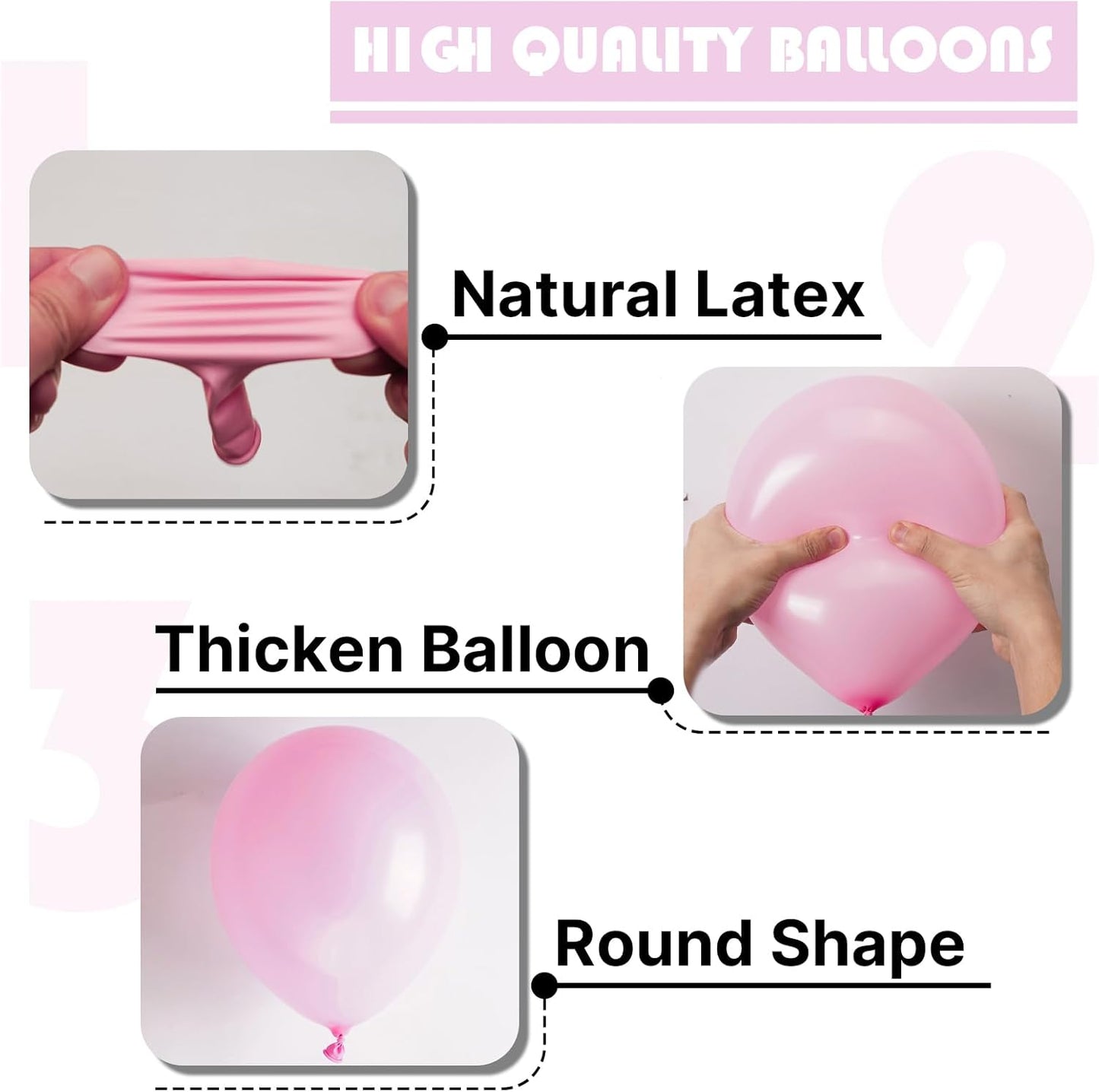 PartyWoo Light Pink Balloon Arch Kit - 155pcs in Various Sizes for Baby Showers & Birthday Parties
