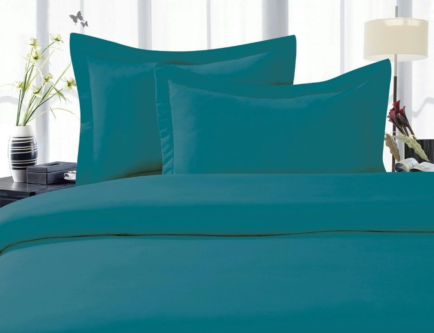 Elegant Comfort 1500 Premier 4-Piece Bed Sheet Set, Deep Pocket, California King, Turquoise