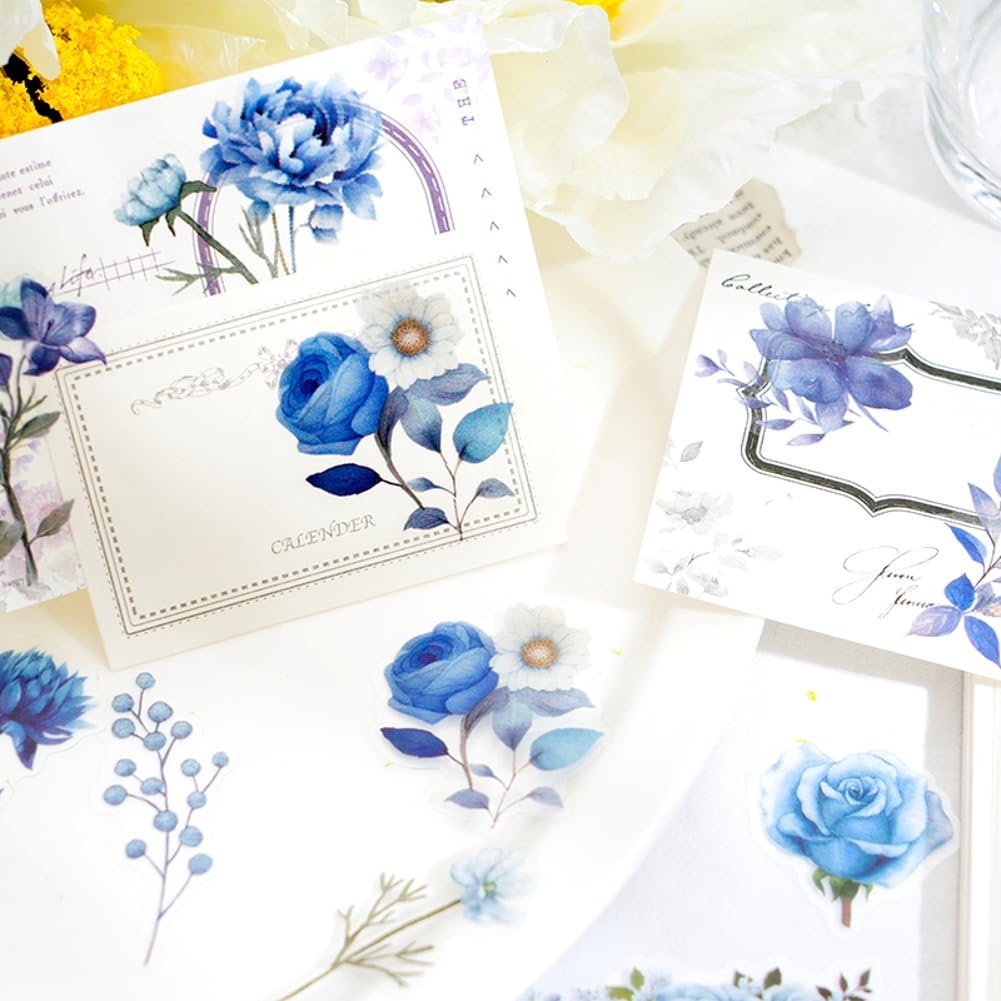 Obujopal 600 Pcs Natural Botanical Flower Stickers, Wildflower Stickers for Scrapbooking Junk Journal Notebook Diary Planner Letter Envelope Water Bottle Phone Case Craft Decoration (Set of 6)