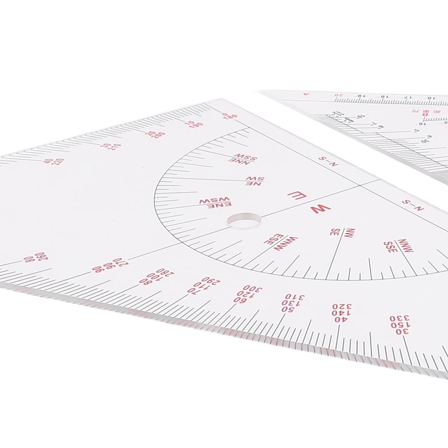 Klanata Large 405mm Marine Navigation Triangle Ruler & Protractor Set, Crystal Clear Acrylic Chart Plotting Tools for Boats and Yachts, Professional Nautical Drafting Tool (15.9in)
