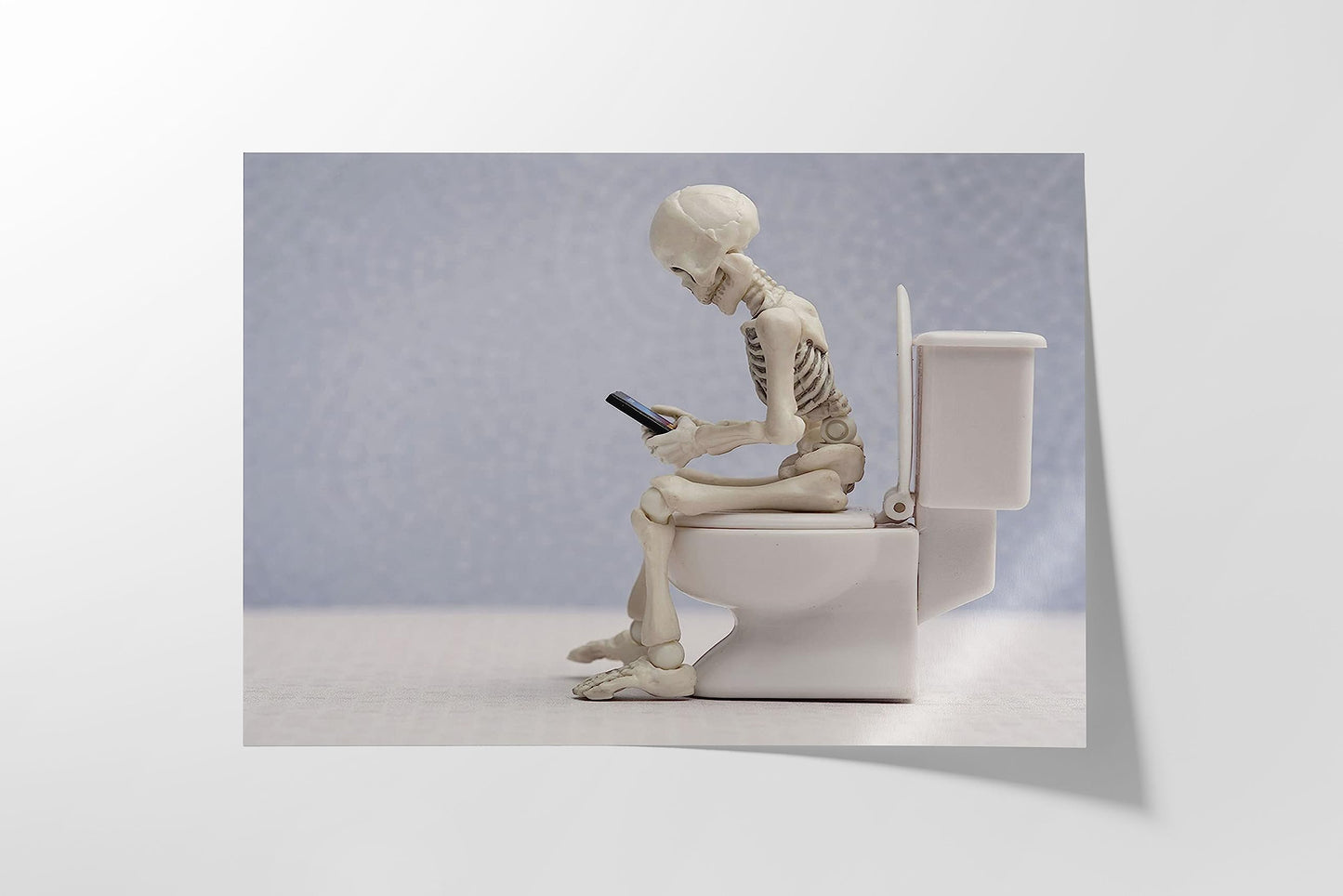 Funny Skeleton Bathroom Wall Art Prints Set of 4-8x10 Unframed Humorous Skull Toilet Decor Poster-Gothic Comedy Restroom Signs for Guest Bathroom Powder Room Man Cave-Dark Humor Home Decor Gift