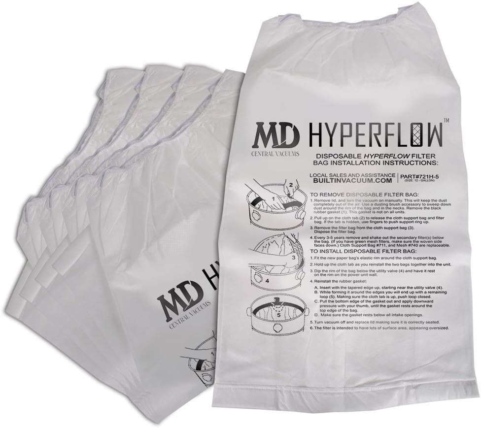 Hyperflow Paper Bags, 5-Pack, 12-Gallon
