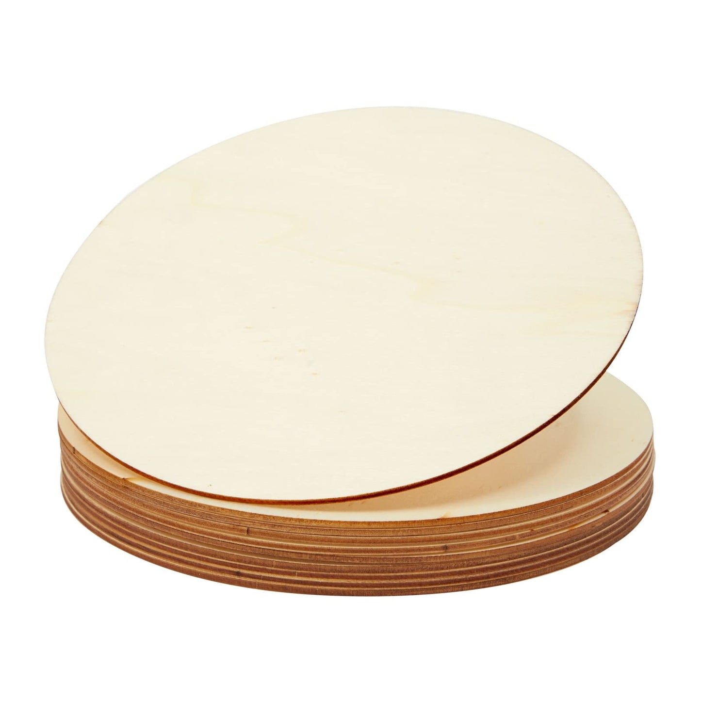 Juvale 10-Pack Wood Rounds - 8 in Diameter & 0.1 in Thick - Unfinished Wood Circles for Crafts & Engraving - DIY Coasters & Decoupage Blanks