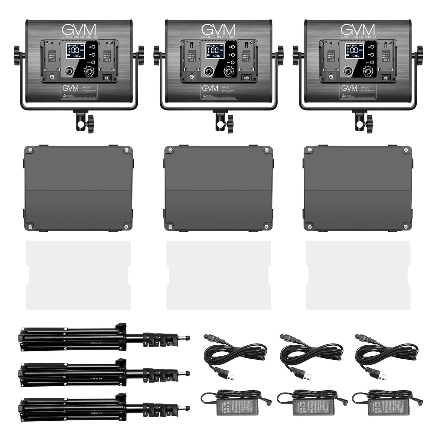 GVM RGB LED Video Light Kit, Dimmable Photography Lighting with APP Control, 680RS 50W 3 Packs Led Panel Light for YouTube Studio, Video Shooting, Gaming, Streaming, Zoom, Broadcasting, Conference