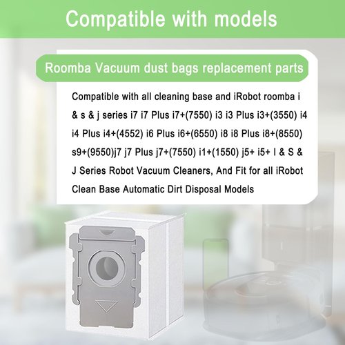 18 Pack Vacuum Bags Compatible with iRobot Roomba i7 i7+ i3 i3+ i8 i8+ j5+ i5+ i4 i4+ i1+ i6 i6+ j5+ j7 j7+ s9 s9 Plus Bags Automatic Dirt Disposal Bags