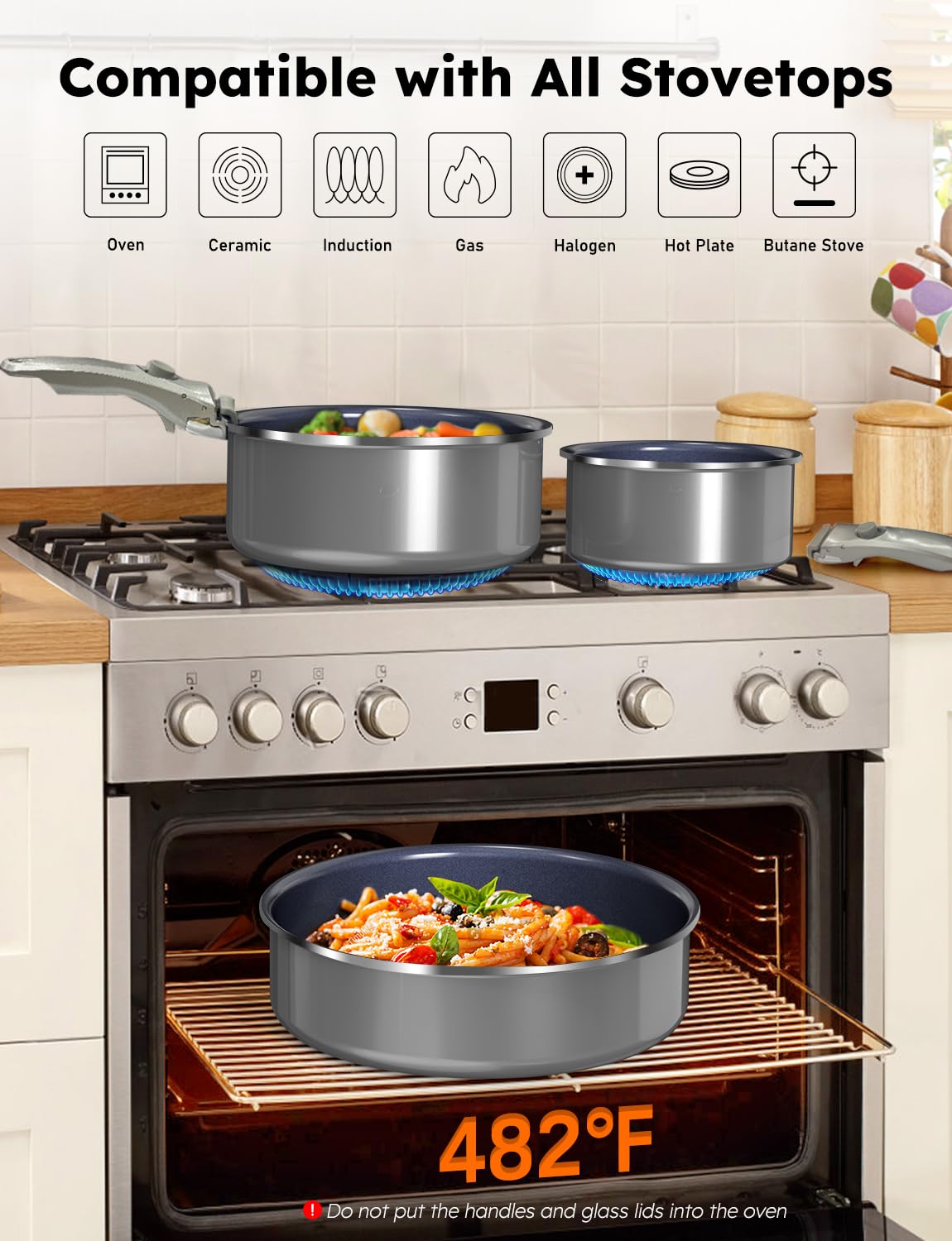 Pro DUXANO Ceramic Pots and Pans Set & 2026 Upgraded Hybrid 3-Ply Stainless Steel Frypan, 2X Non Stick, High Heat Sear, PFAS PTFE PFOA Free Non Toxic Induction Cookware,Removable Handle,Oven Safe,12PC