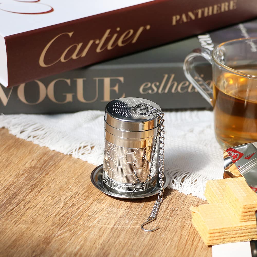 Tea Infusers for Loose Tea, (2 Pack) 18/8 Stainless Steel Tea Strainer Set, Extra Fine Mesh Tea Steeper for Brew Tea, Spices & Seasoning
