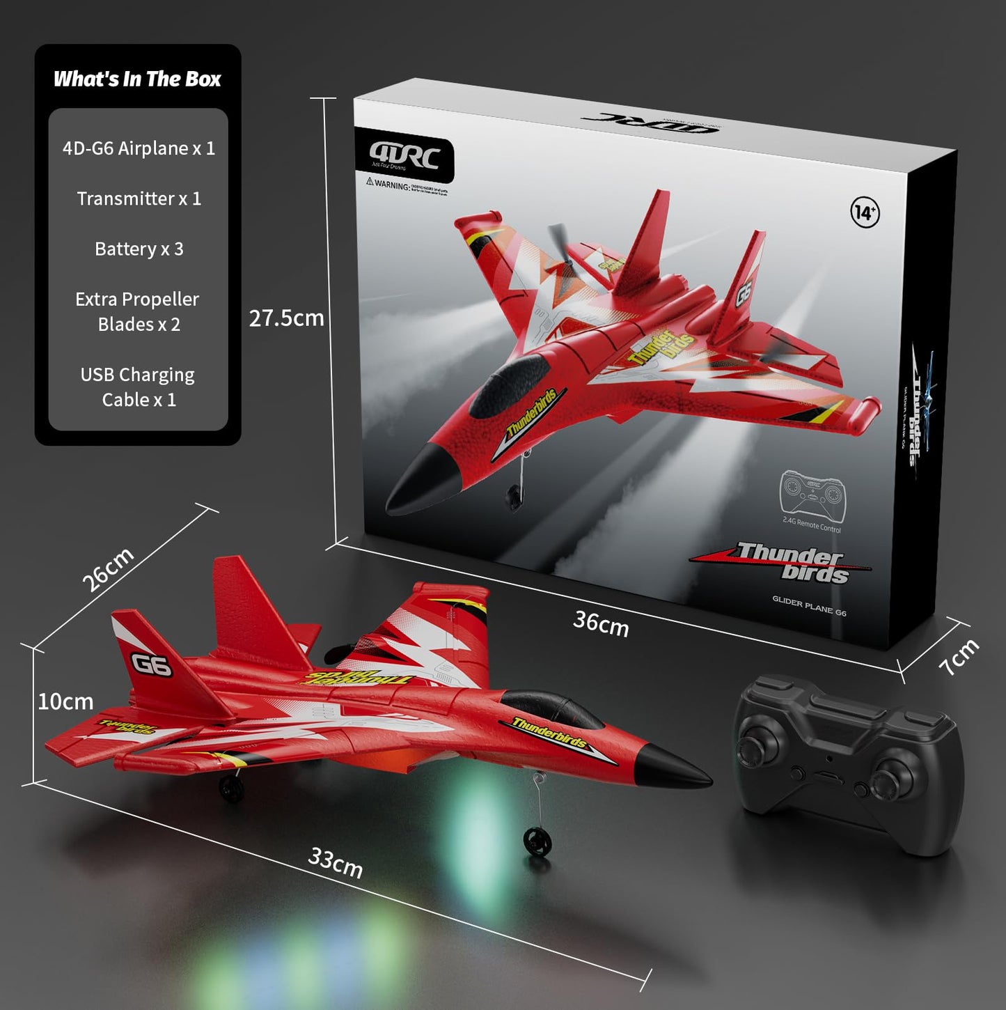 Foam RC Plane Toys with 3 Batteries, Remote Control Airplane RC Jet Helicopter Drone Plane for Kids Adults, Easy to Fly RC Fighter, Remote Control Aircraft with Automatic Balance Gyro for Adult Kids