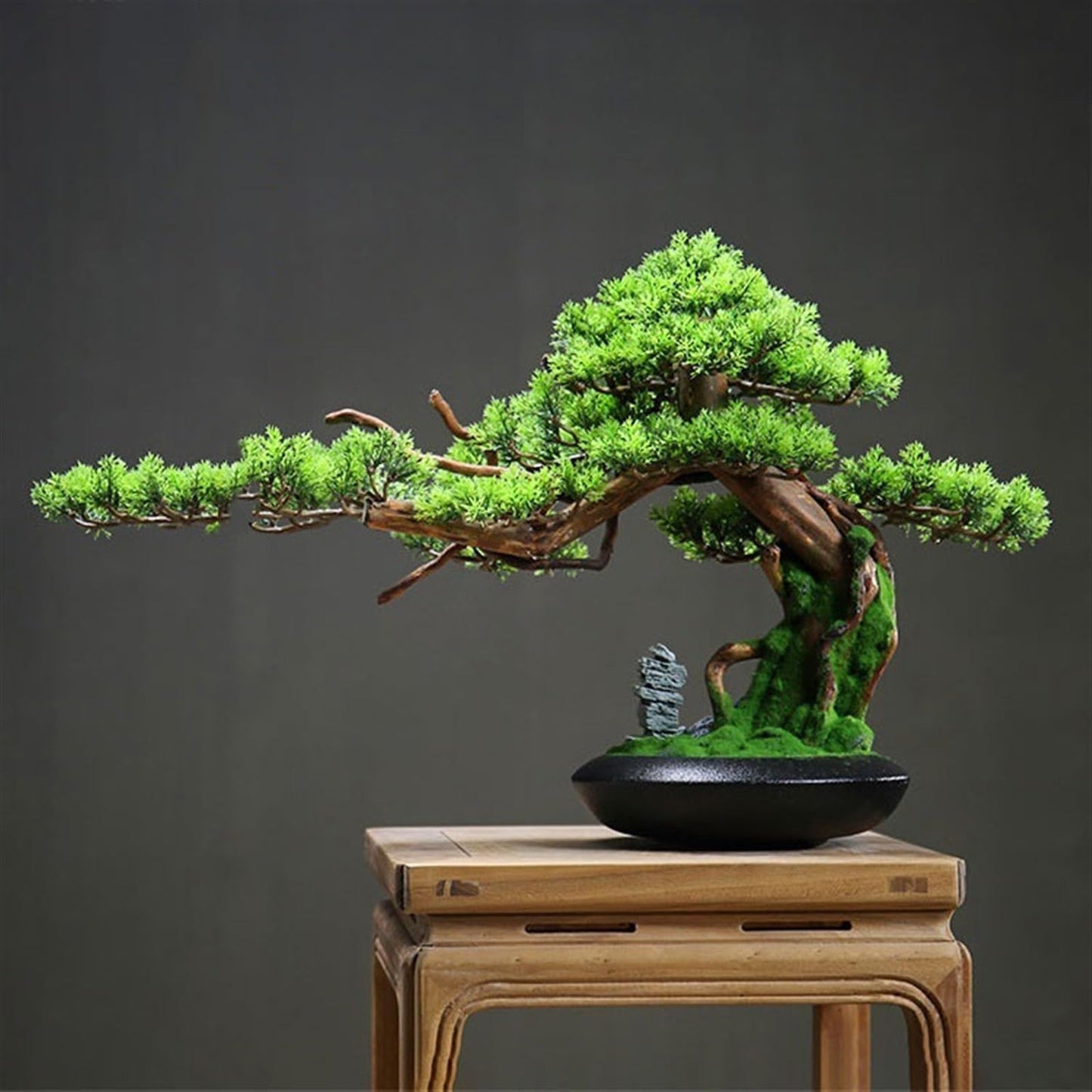 GRFIT Bonsai Artificial Carved Wooden Roots Ornaments for Decoration Offices, Hotels, Gardens, etc., Luxury Simulation, Chinese Style Light Artificial Tree Plant