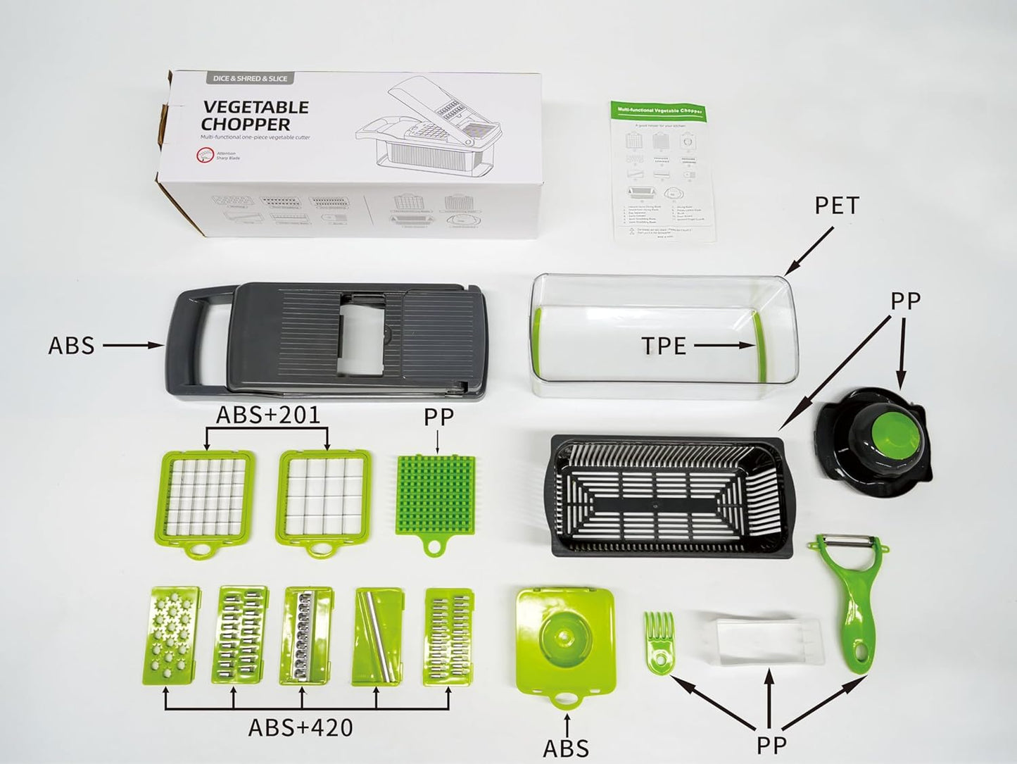 AHA Lifestyles 16-in-1 Vegetable Chopper | Multi-Functional Slicer & Spiralizer - Quick Meal Prep Tool