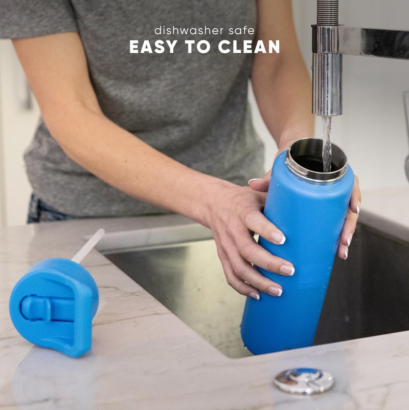 Simple Modern Kids Summit Water Bottle with Straw Lid | Vacuum Insulated Stainless Steel | Reusable Leak Proof BPA-Free Cup for School | 20oz, Surfside