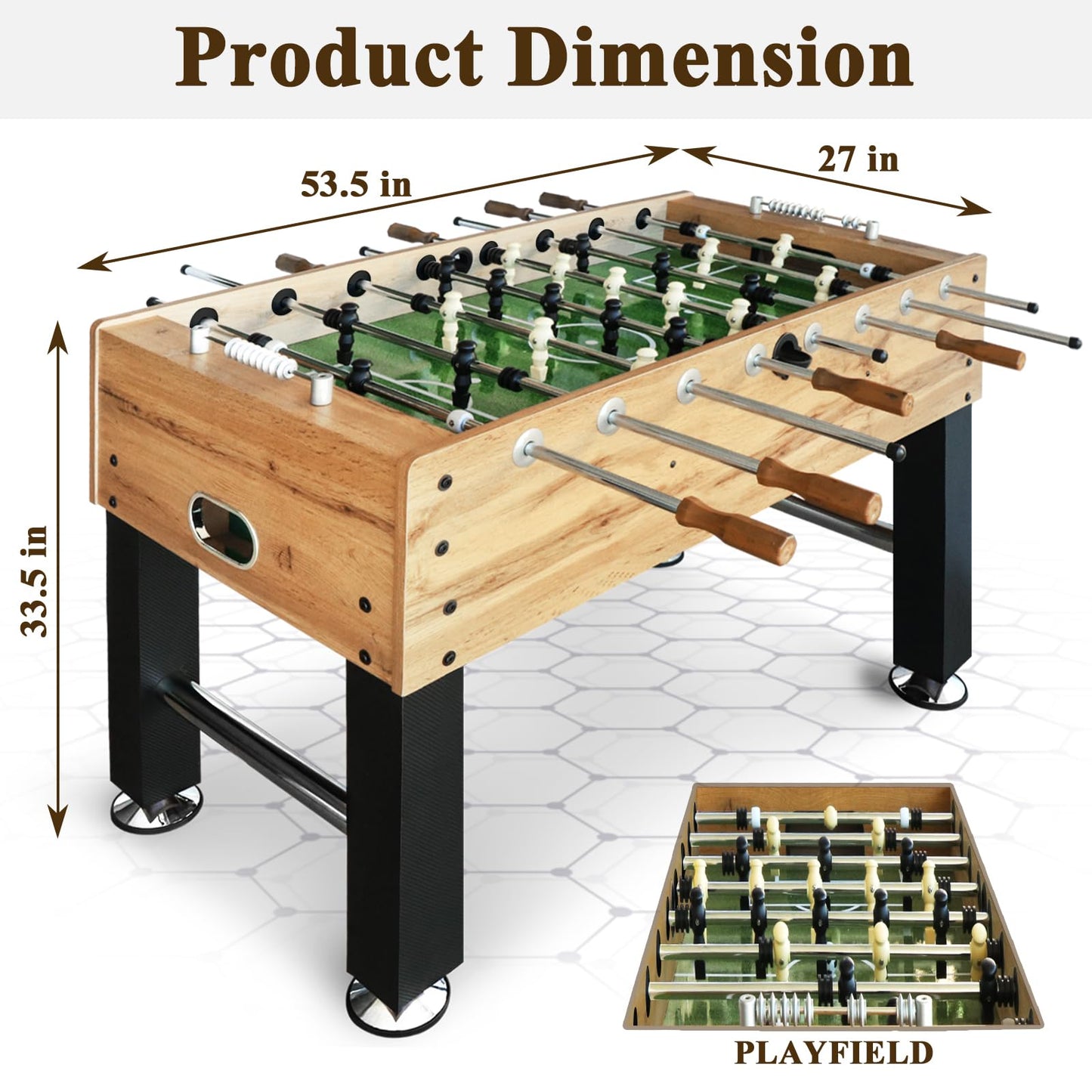 Seydrey 55" Competition Sized Foosball Table, Arcade Table Soccer for Home with Leg Levelers & Heavy-Duty Legs