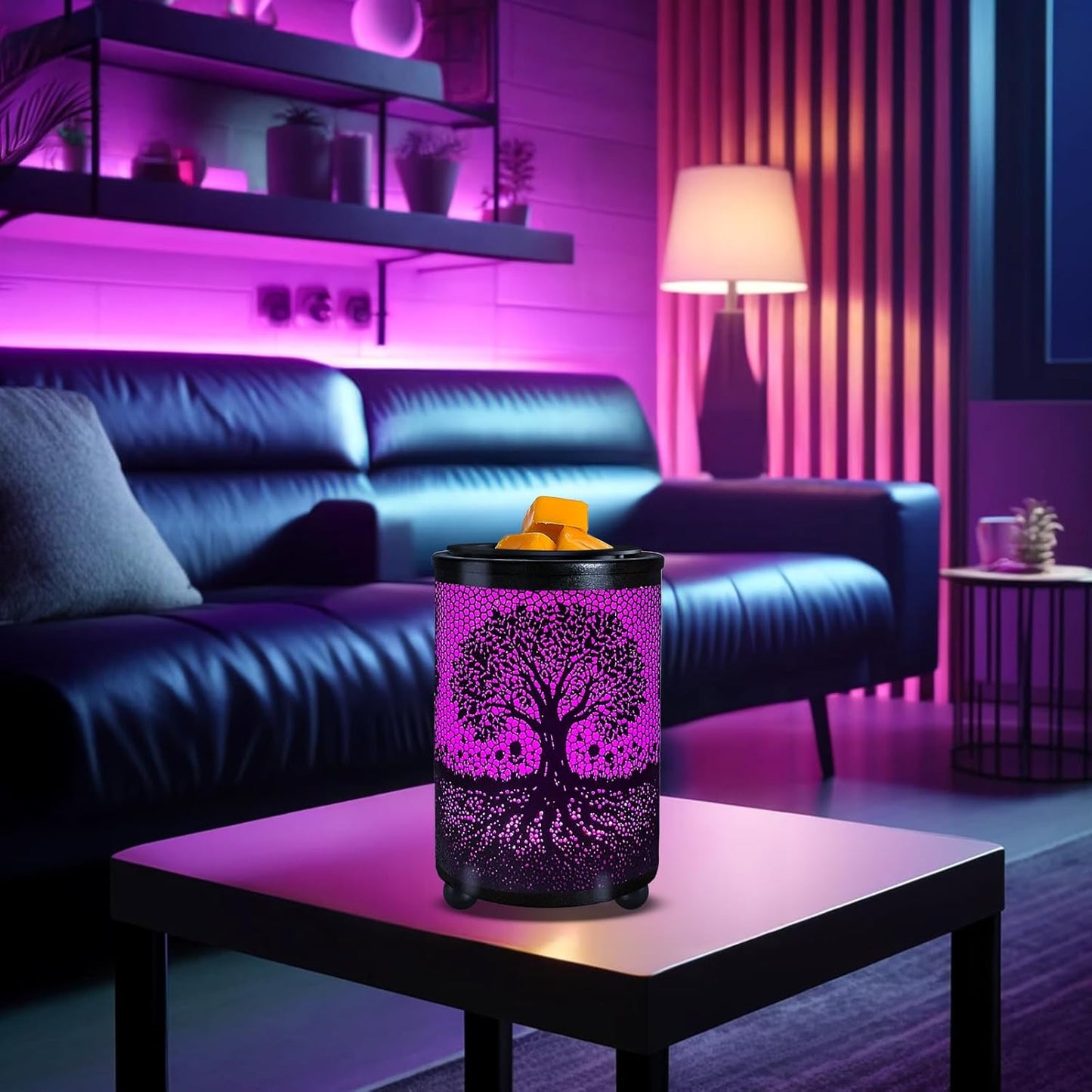 Leyoue Electric Wax Melt Warmer, PTC Heating Plate with 7 Colors LED Light for Home Office Gifts