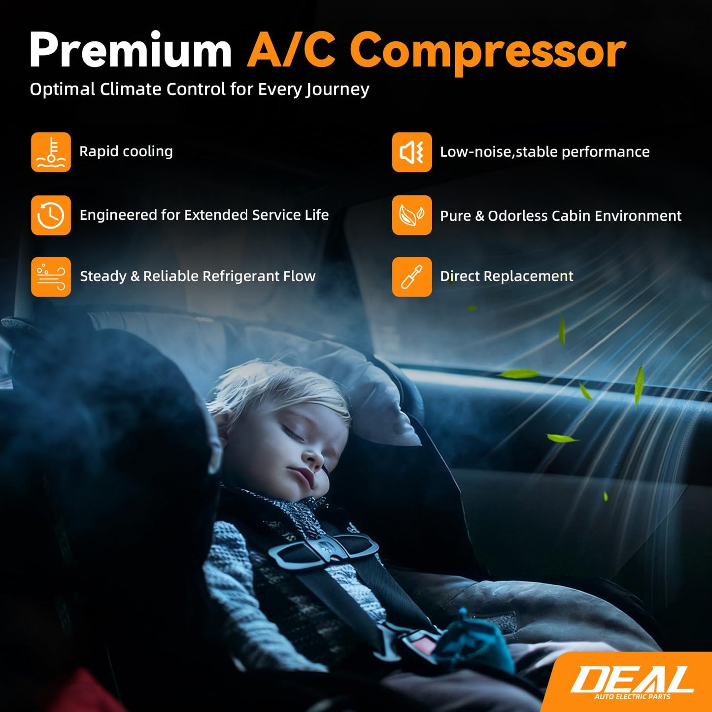 DEAL AUTO ELECTRIC PARTS A/C Compressor with Clutch Compatible with Nissan 2011 Versa 1.8L Sedan, 2012 Versa 1.6L, 2013-2019 Versa, 2014-2019 Versa Note