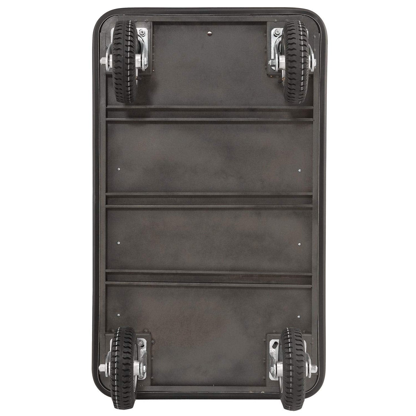 Global Industrial Silver Stainless Steel Bellman Cart Curved Uprights 8" Pneumatic Casters, 41-1/4"L x 24" W x 75" H, Hotel Luggage Cart for Commercial Use, Condos, Resorts