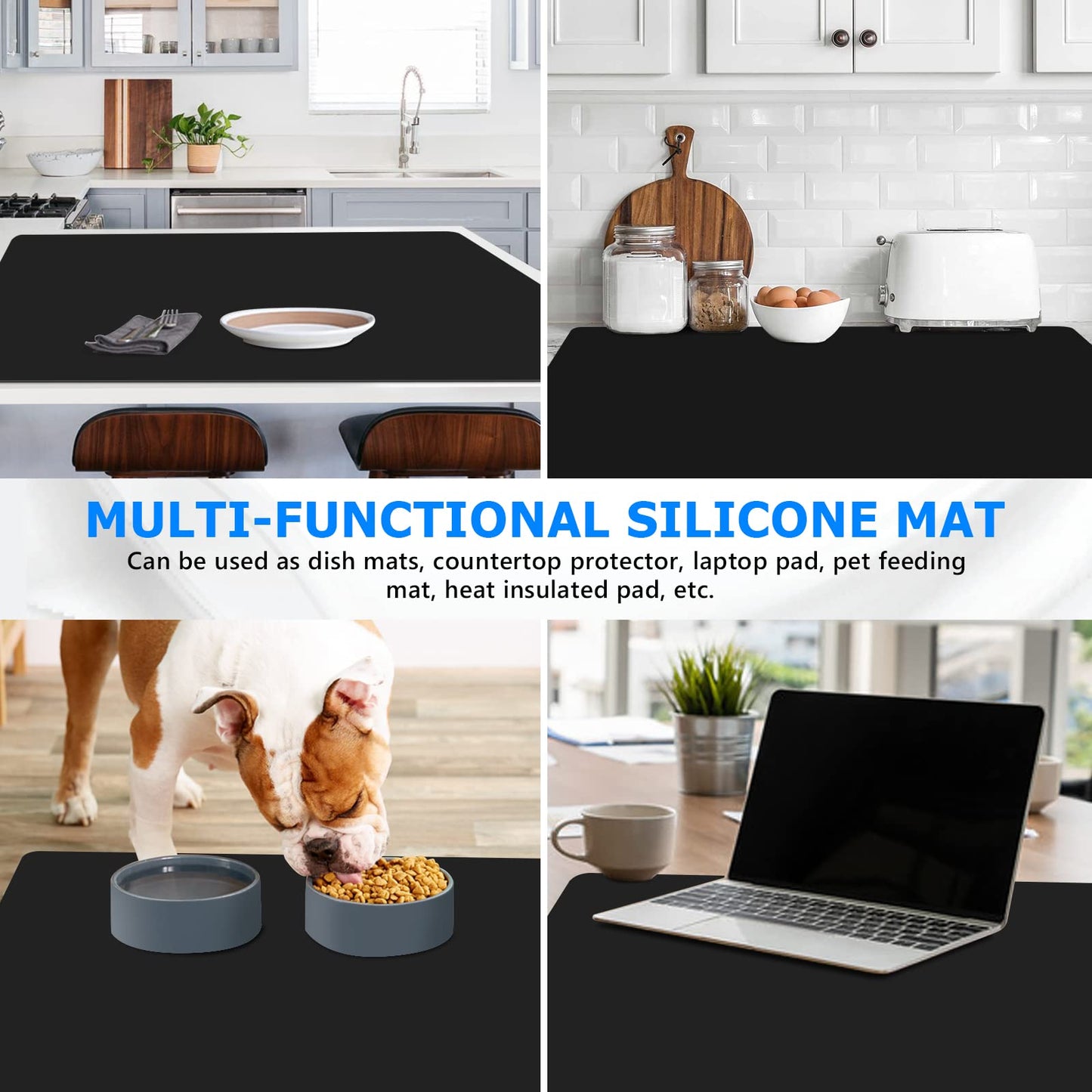 Gartful Black Silicone Mat for Crafts, 35.4 x 23.6 x 0.06 inches Silicone Craft Mat, Extra Large Silicone Sheet Thick Pad for Jewelry Casting Resin Molds, Painting, Counter Table, Placemat, Non-Slip
