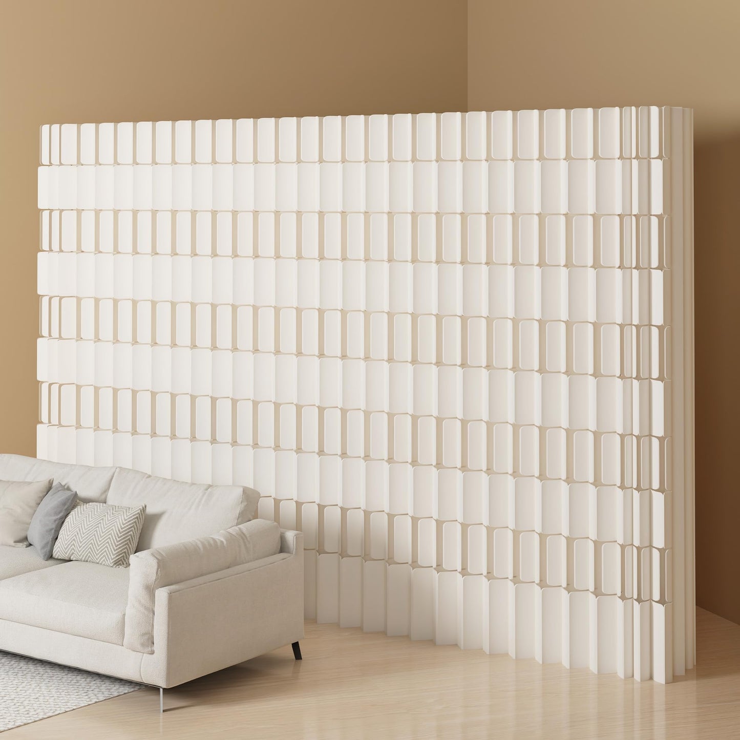 Folding Room Divider – Adjustable Privacy Screen Panel, Portable Freestanding Wall Partition for Home Office, Dorm, Studio & Exhibition(White)-20
