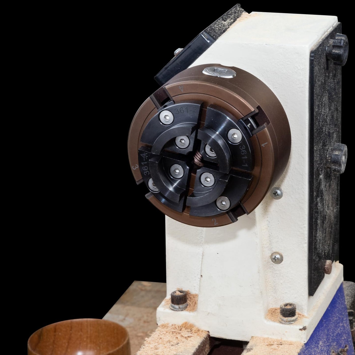 SIIIXS 4 Inch Wood Lathe Chuck Set 1"X8TPI Thread & 3/4"X16TPI Adapter, Self-Centering 4 Jaw Wood Turning Chuck
