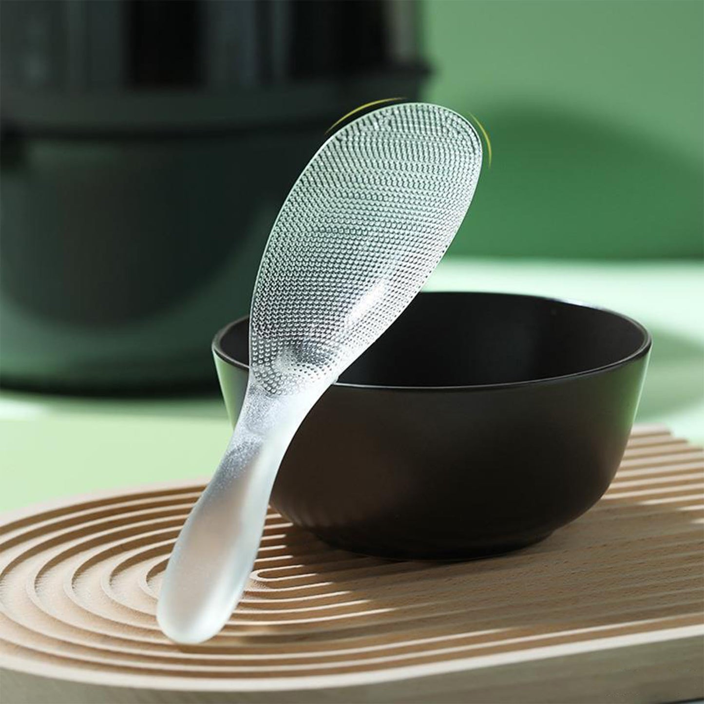 H&Zebrabro 2 Pcs Japanese Style Rice Paddle, Food-grade Non Stick Rice Scooper Spoon, Heat Resistant Rice Spoon Paddle for Rice Cooker, Dishwasher Safe (Transparent), 8 inches