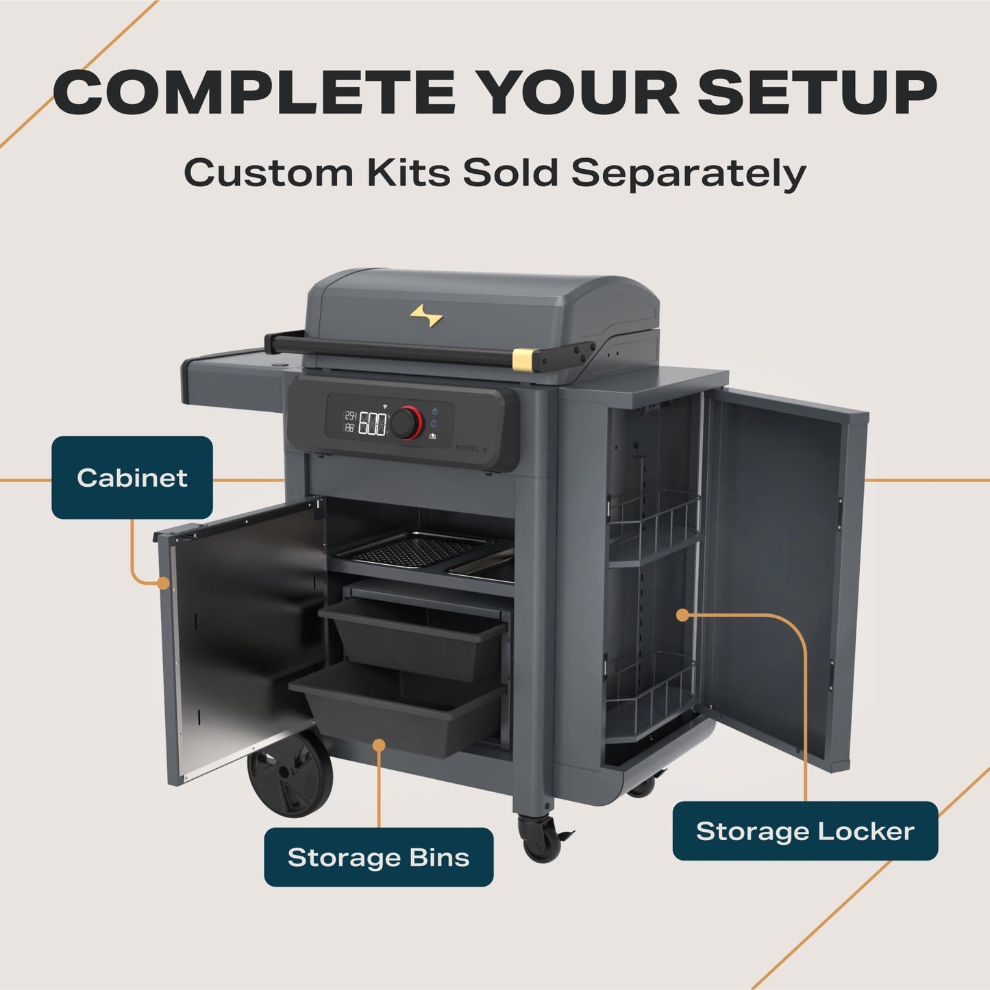 Current® Model G Dual Zone Grill, Smart Electric Outdoor Grill with 200-700°F Range for Searing & Roasting, Digital Precision, Independent Heat Zones, Apartment-Friendly & Weather-Resistant, Slate