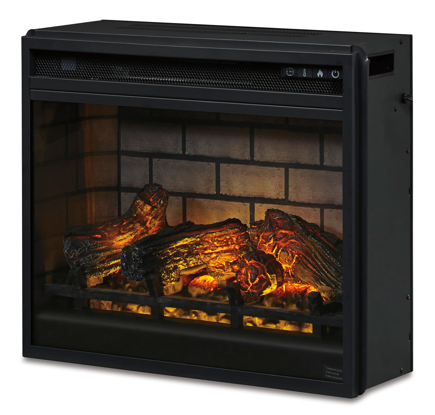 Signature Design by Ashley 24" Electric Infrared Fireplace Insert with Remote Control, Black