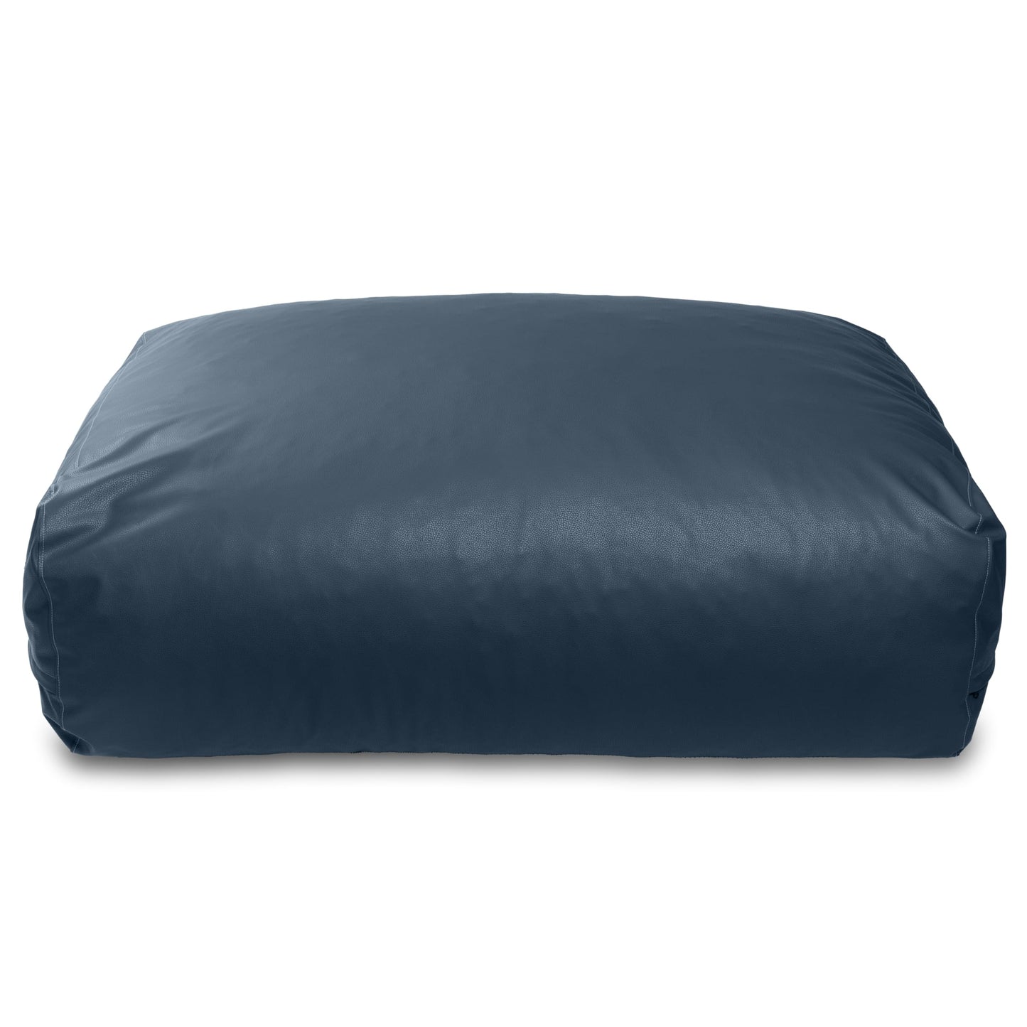 Atrium Collection Lino Ottoman - Oversized Large Couch Ottoman & Foam-Filled Lounger - Faux Leather - Oxford Blue