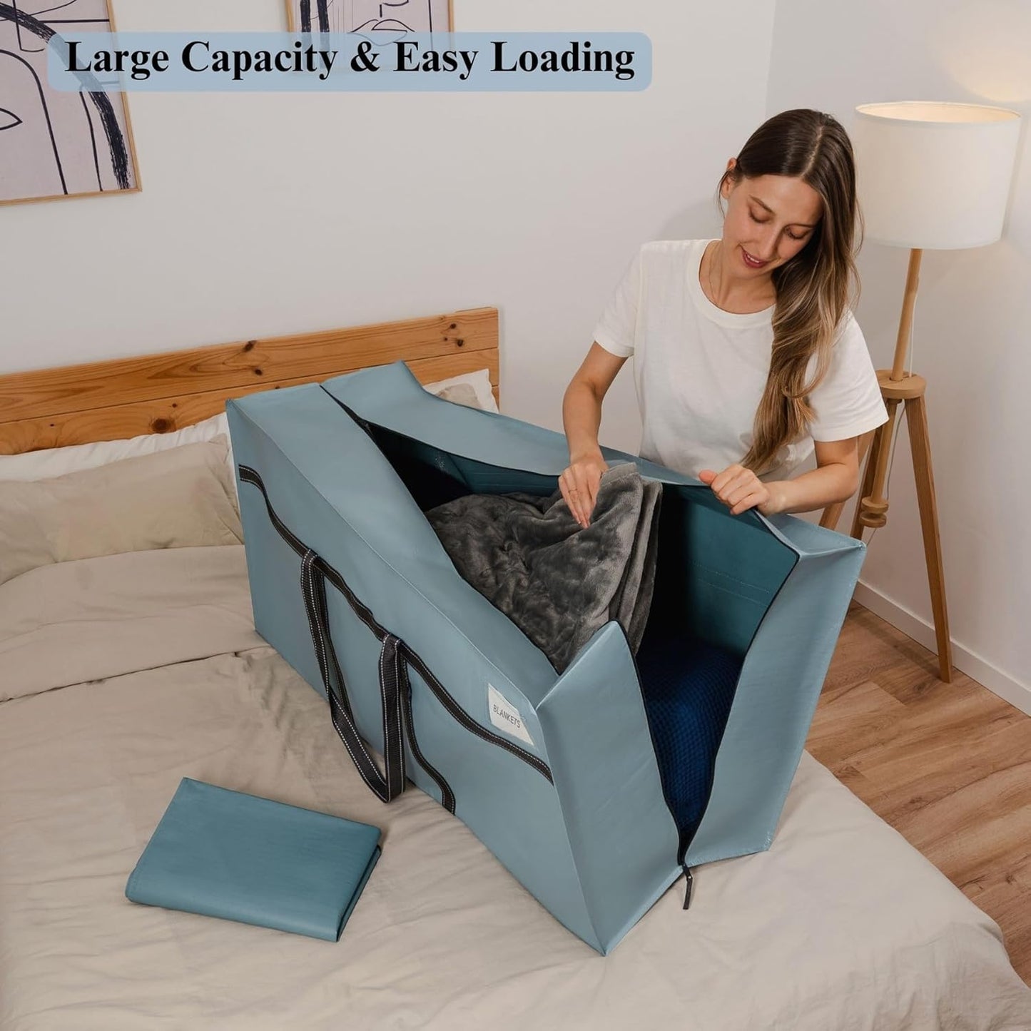 VENO Extra Large Moving Bags - Heavy Duty Storage Solution | 2 Pack Light Blue Matte for College & Holiday Use