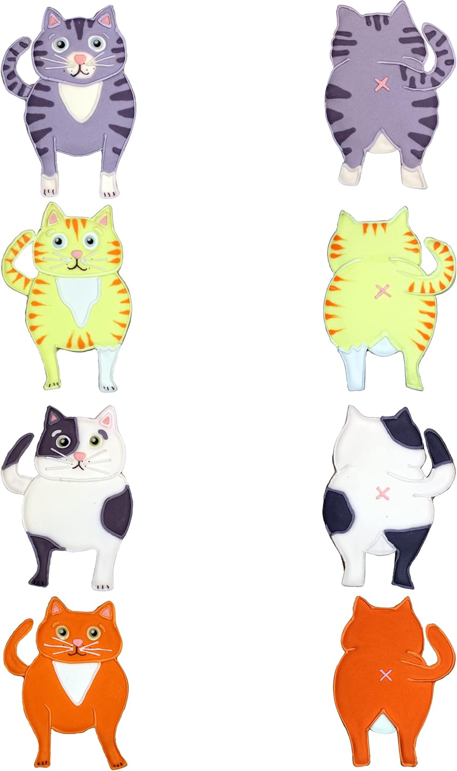 Chonky Kitty Cookie Cutter Set, 2 Pieces Large 4" Size Front and Back Cat Butt Cookie Cutters Baking Supplies