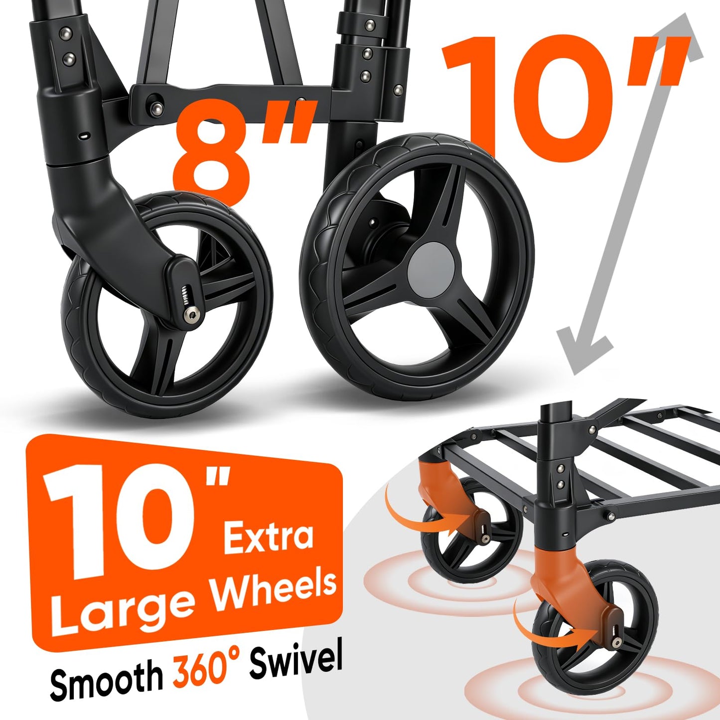 Sekey Wagon Stroller for 2 Kids, Luxury 4-in-1 Stroller Wagon - Premium Quality with Convertible Seats, Adjustable Push Handles, Removable Canopy, Snack Tray & Cooler, US Certified.