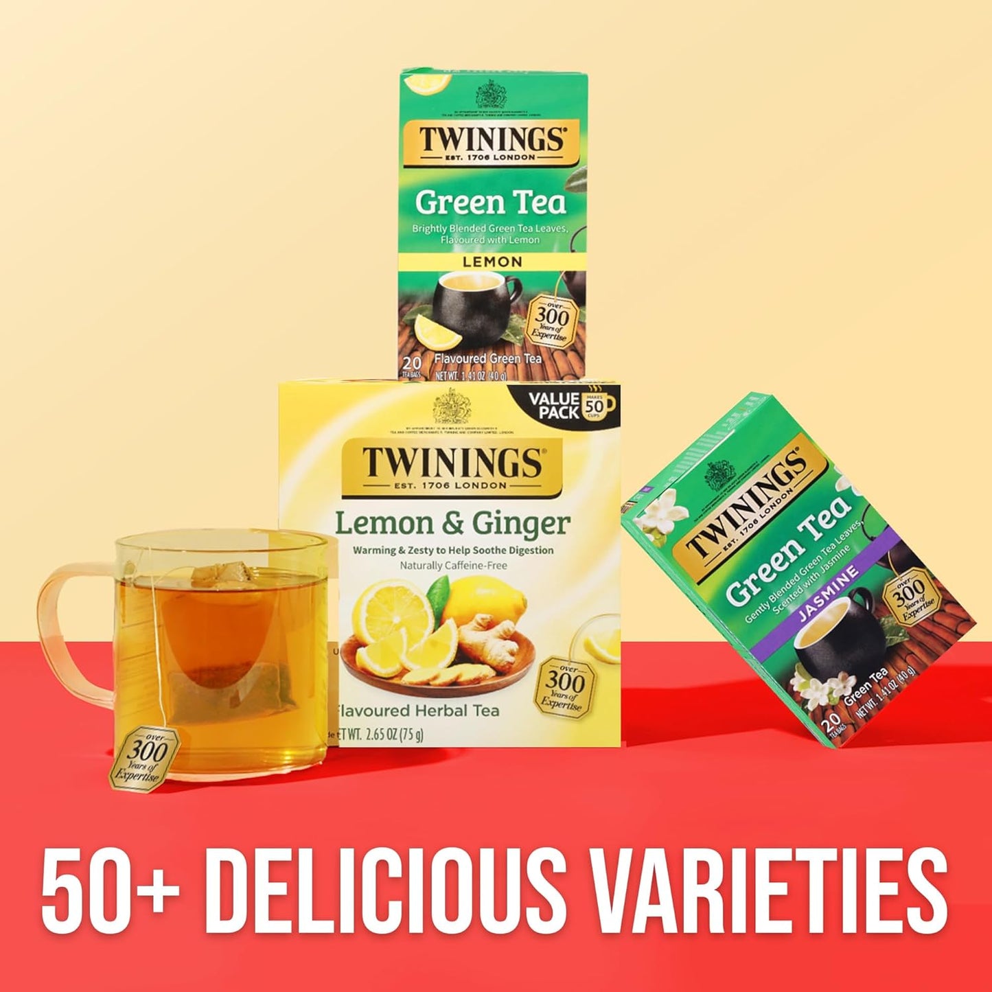 Twinings Lemon Green Tea - Refreshing Herbal Blend | 20 Count Tea Bags