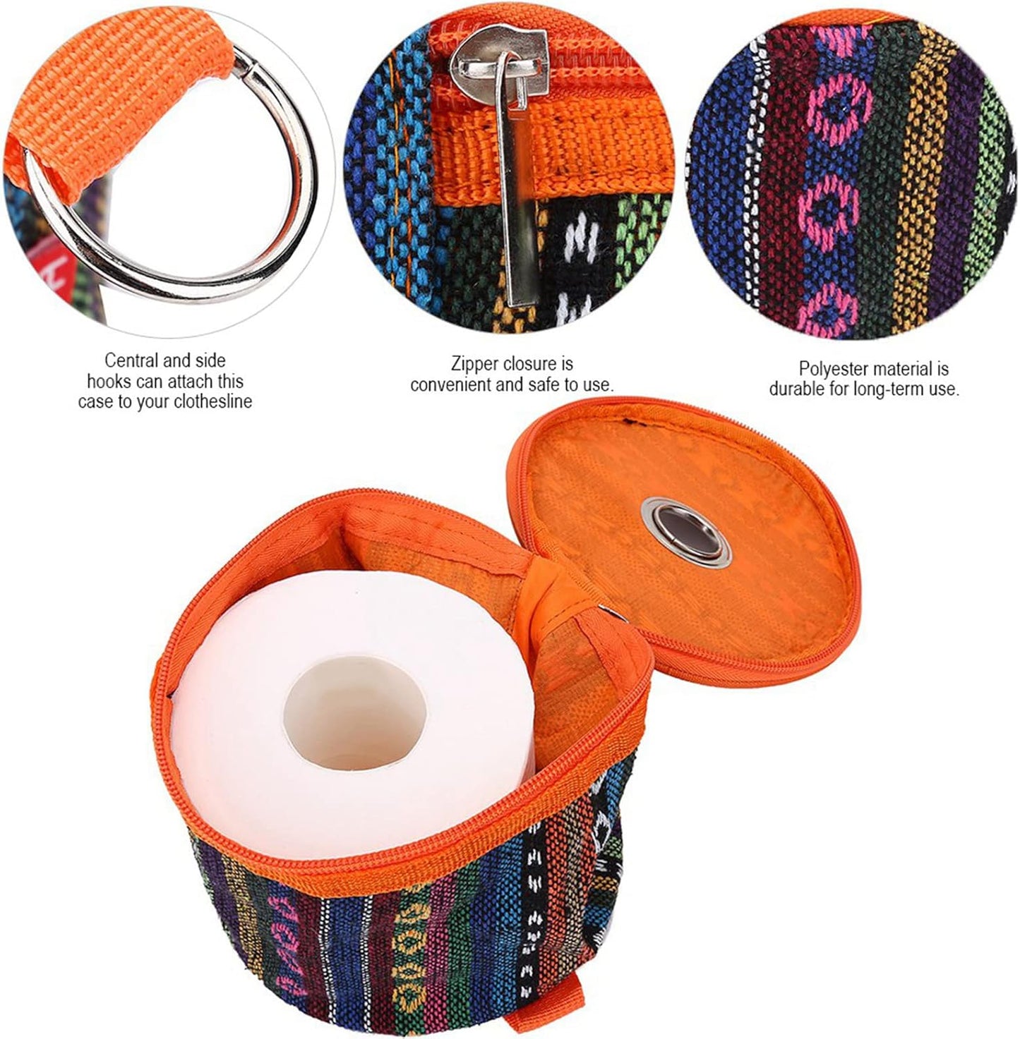 Tissue Holder Toilet Paper Storage Holder, Outdoor Hiking Roll Paper Hanging Cover Wipes Box Case Holder with Hook for
